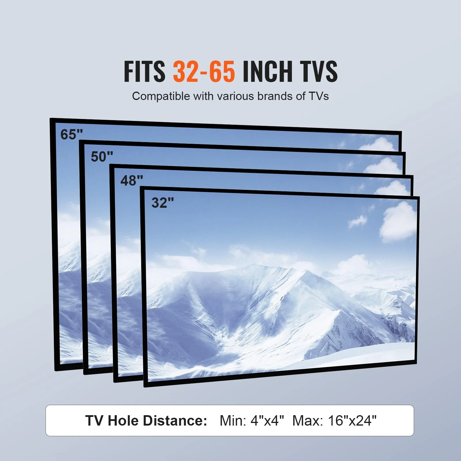 TV Stand Mount, Swivel Tall TV Stand for 32 to 65 inch TVs, Height Adjustable Portable Floor TV Stand with Tempered Glass Base for Bedroom, Living Room - Image 8