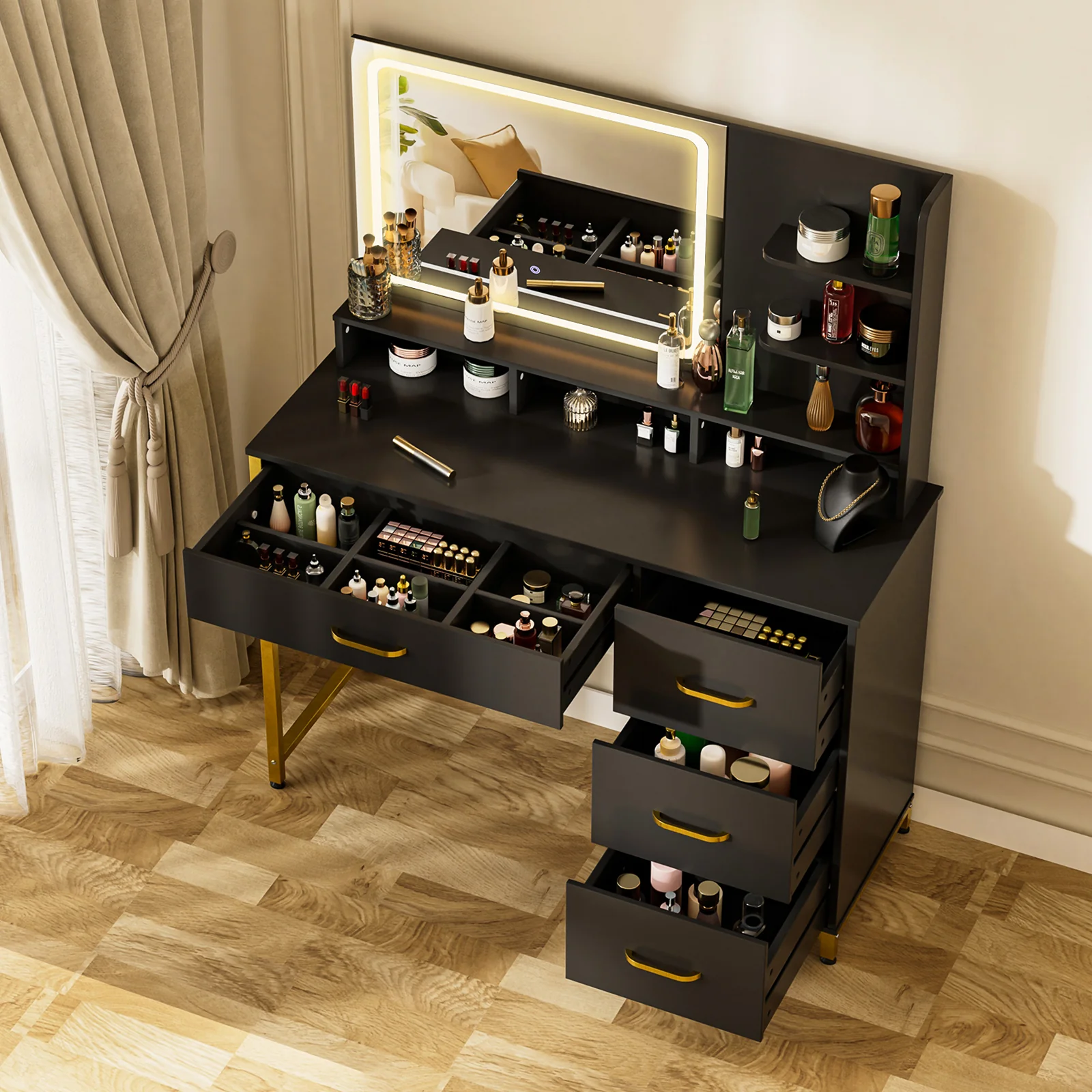 Vanity Desk with Mirror and Lights - Image 10