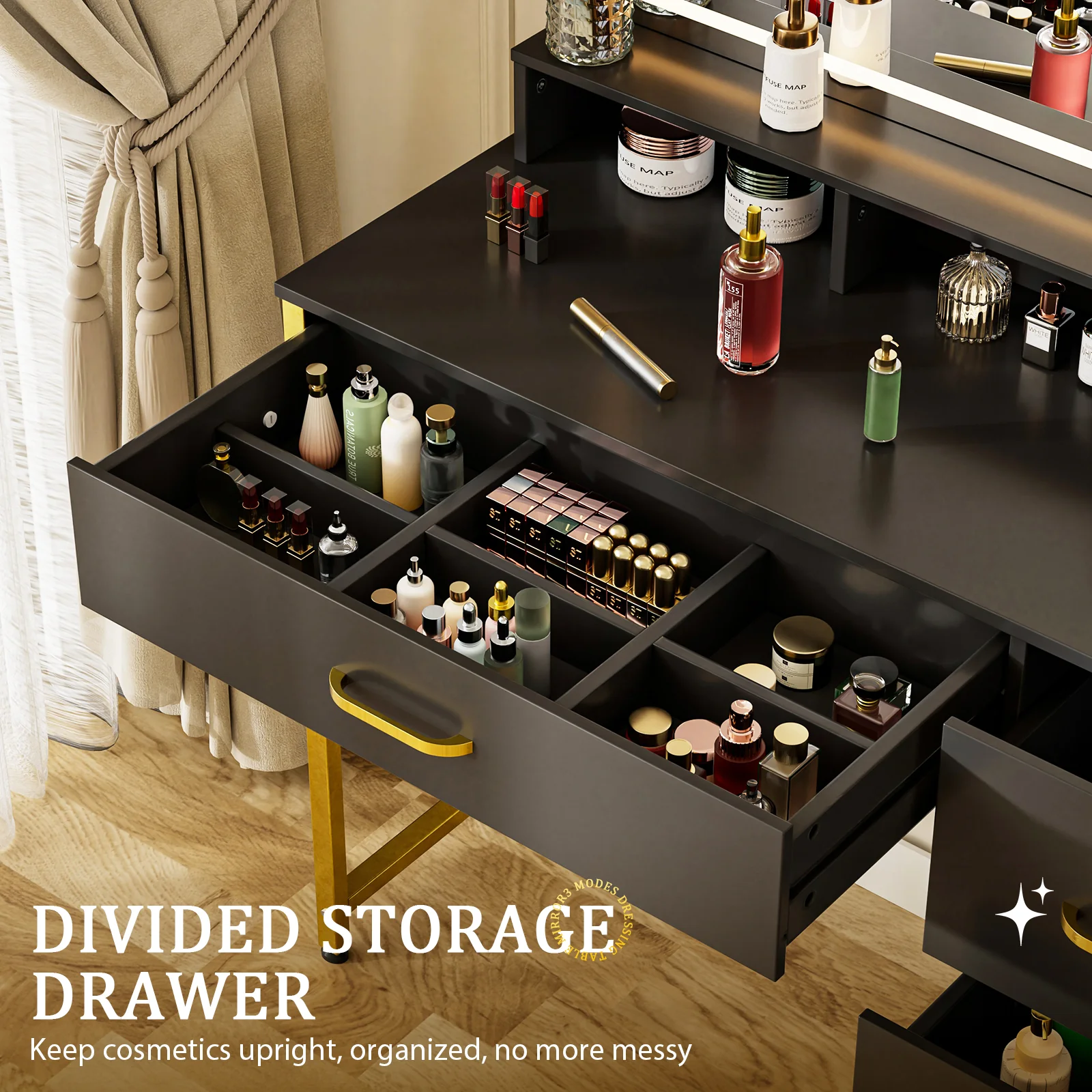 Vanity Desk with Mirror and Lights - Image 12