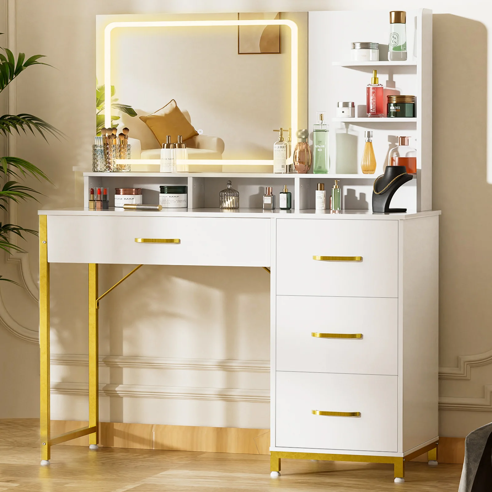 Vanity Desk with Mirror and Lights - Image 9