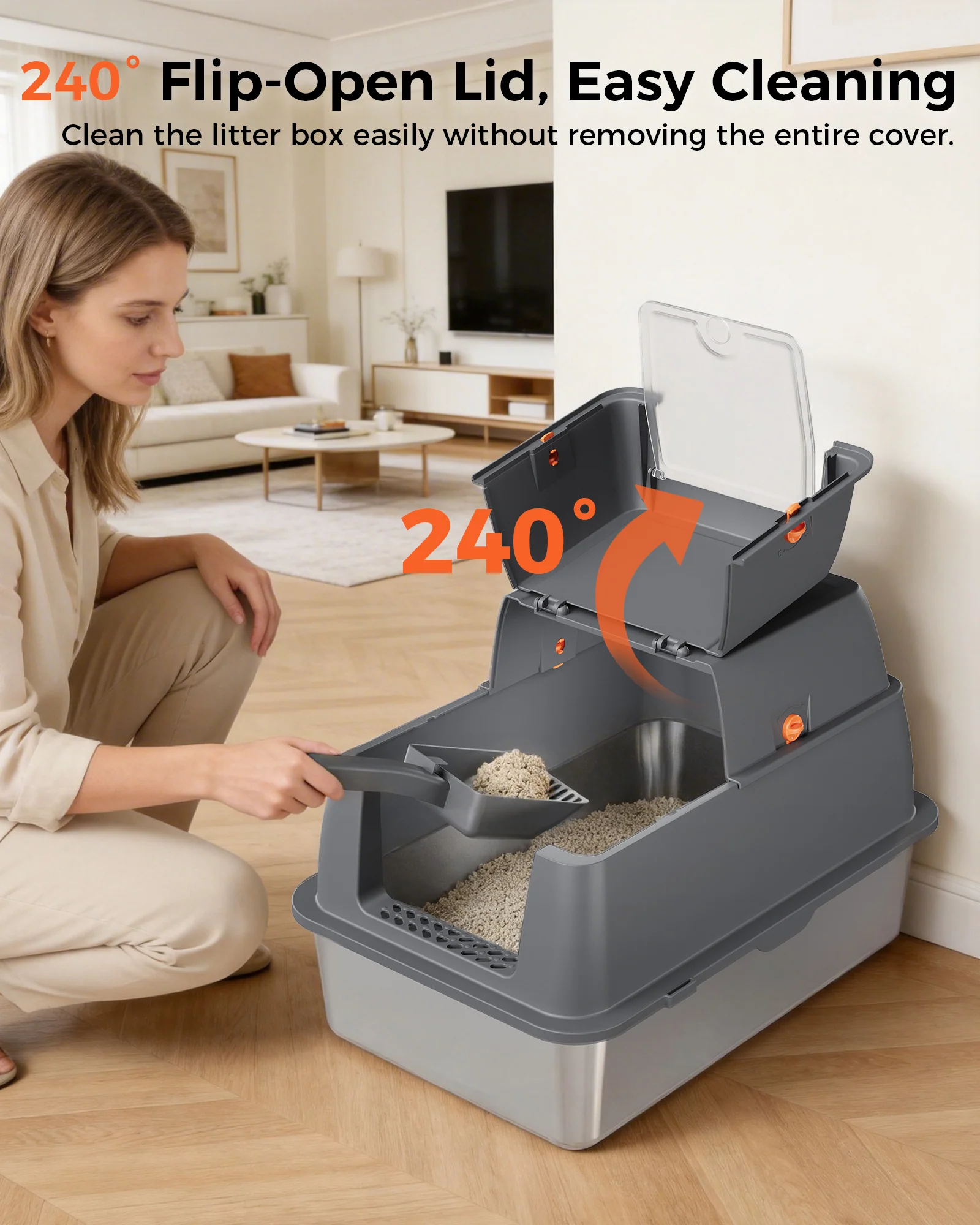 ACB07 Multi‑Mode Cat Litter Box with Odor Control - Image 25