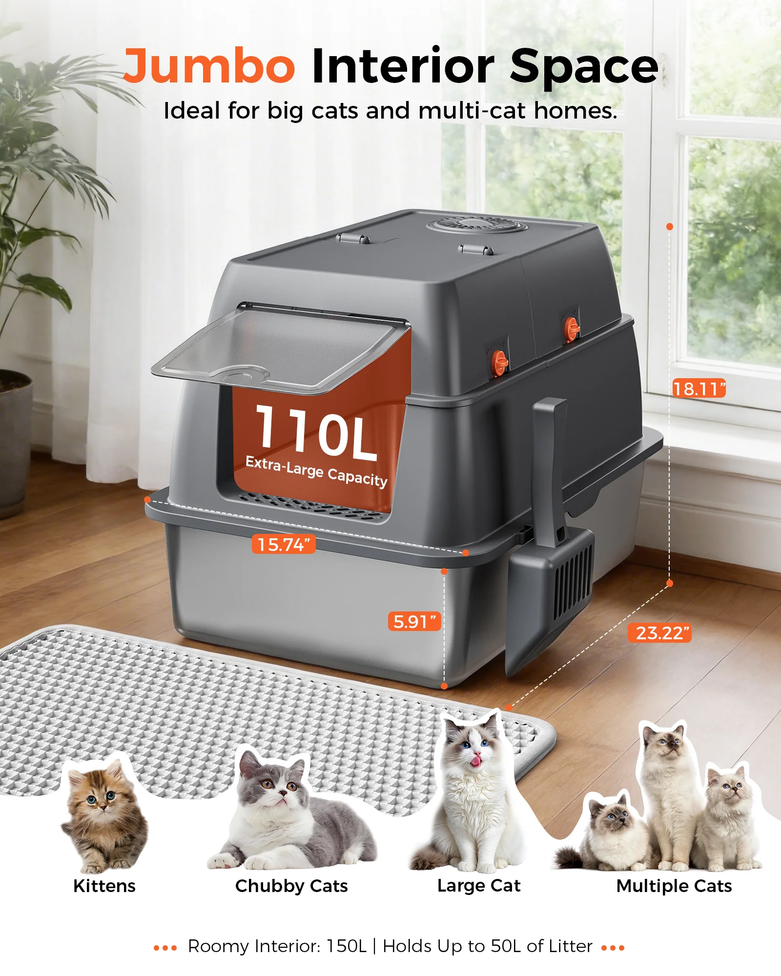 ACB07 Multi‑Mode Cat Litter Box with Odor Control - Image 27