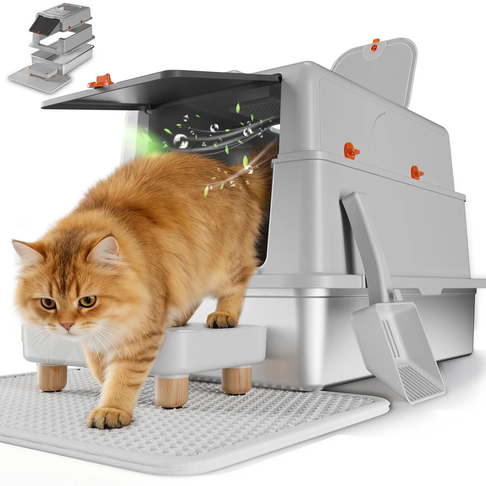 ACB08 XXXL Dual‑Entry Cat Litter Box - Image 13