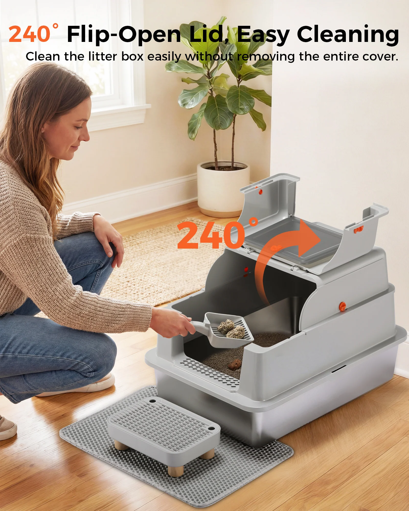 ACB08 XXXL Dual‑Entry Cat Litter Box - Image 3