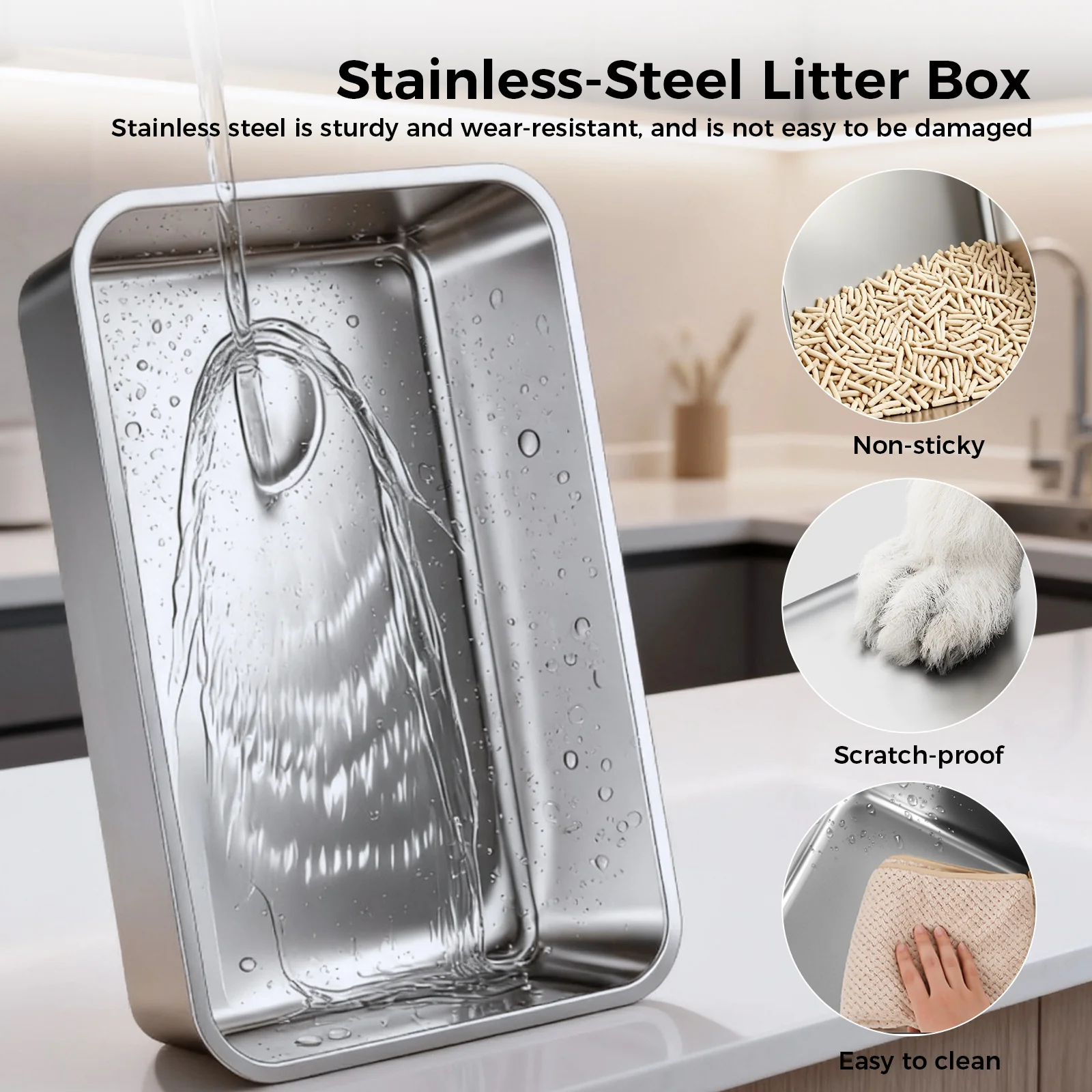 Cat Litter Box Odor-Free Litter Box with Filtering Foot Board - Image 6