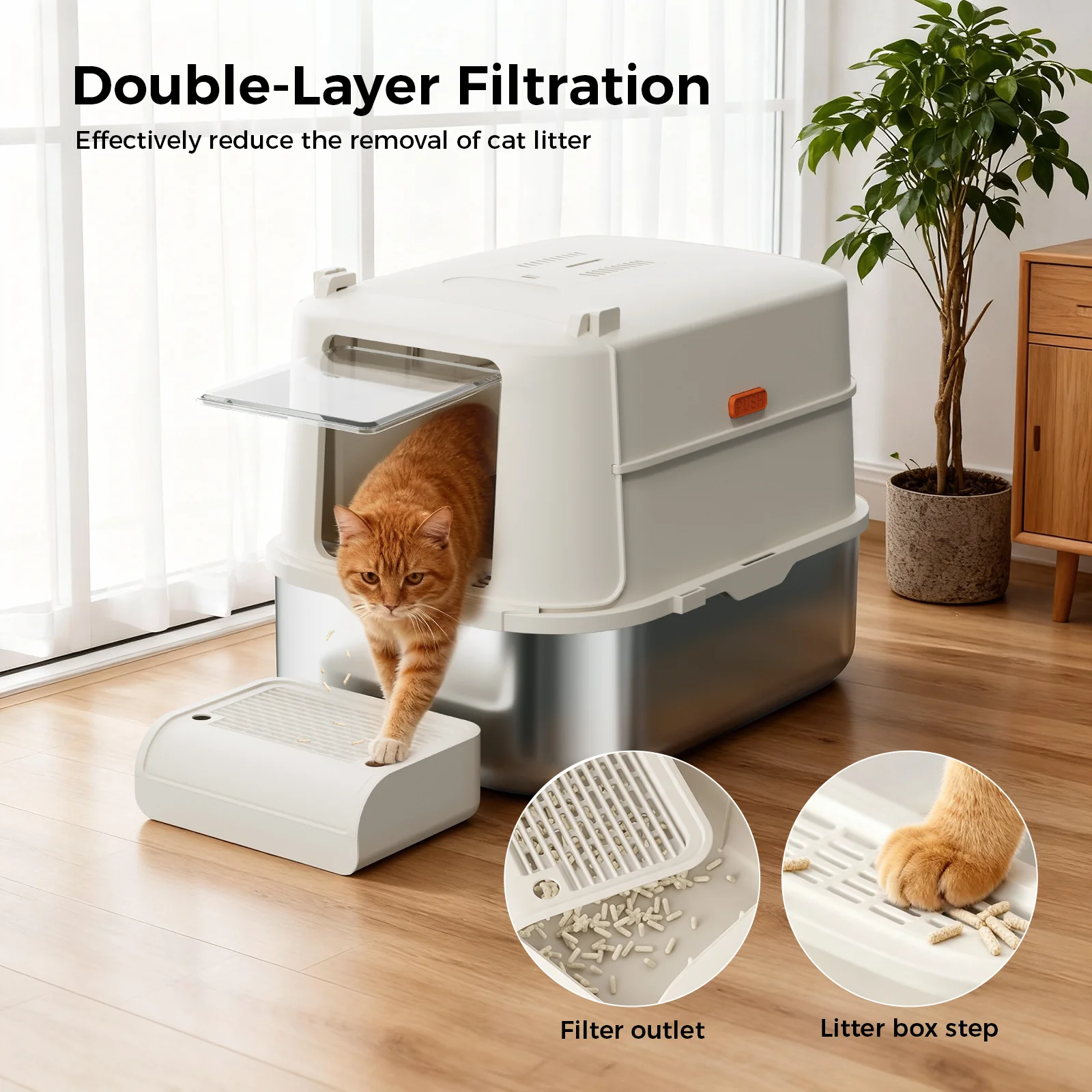 DX-PET3 Enclosed Cat Litter Box with Lid - Image 19