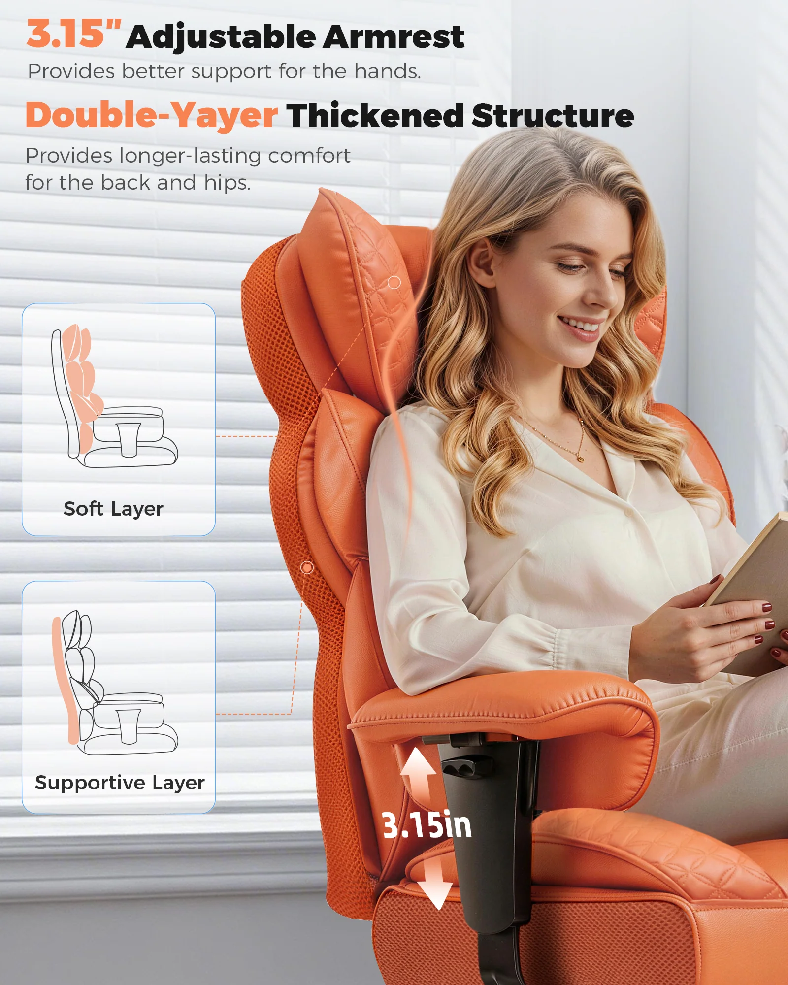Big and Tall Ergonomic Office Chair CH910 - Image 40