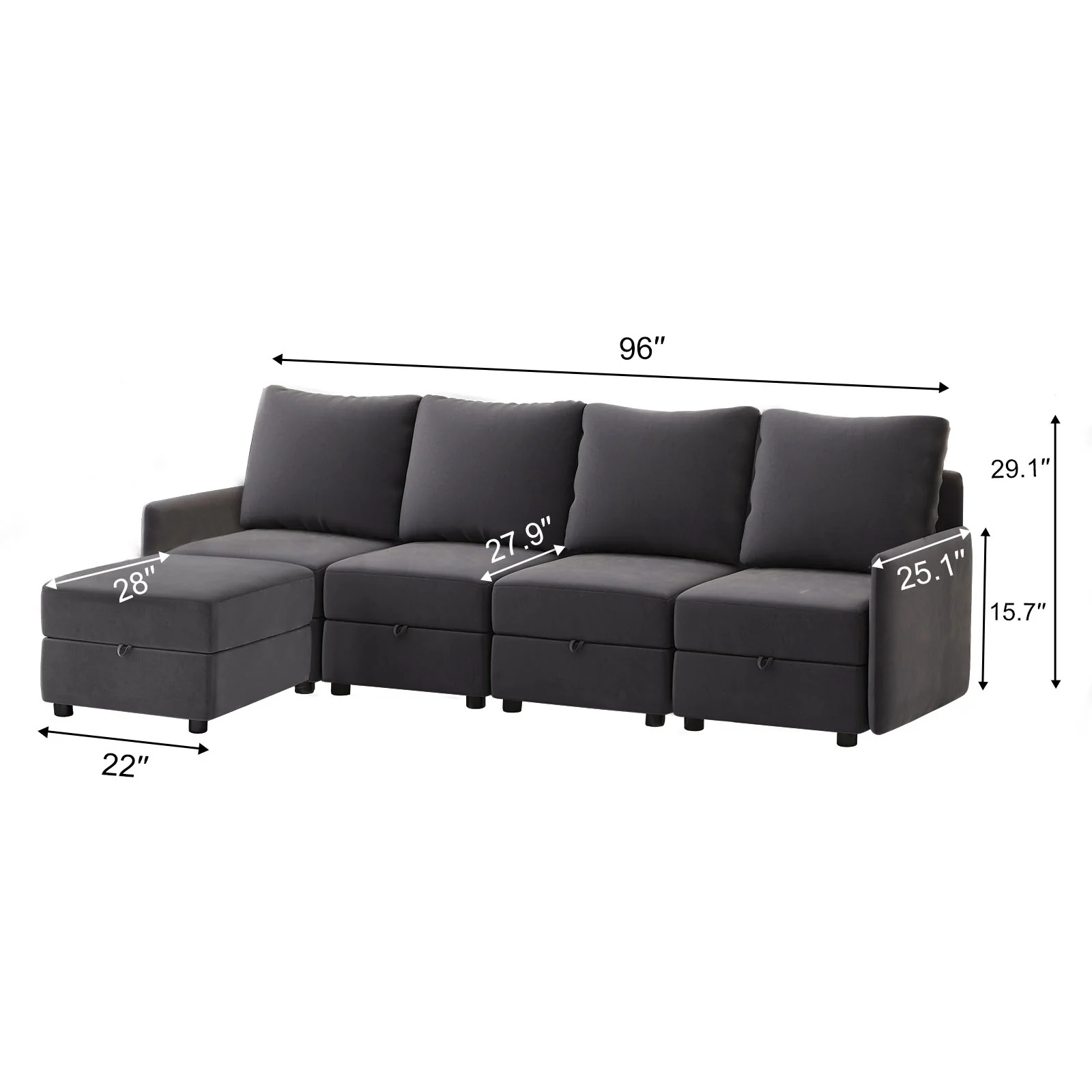 Convertible Sectional Sofa HS301 - Image 14