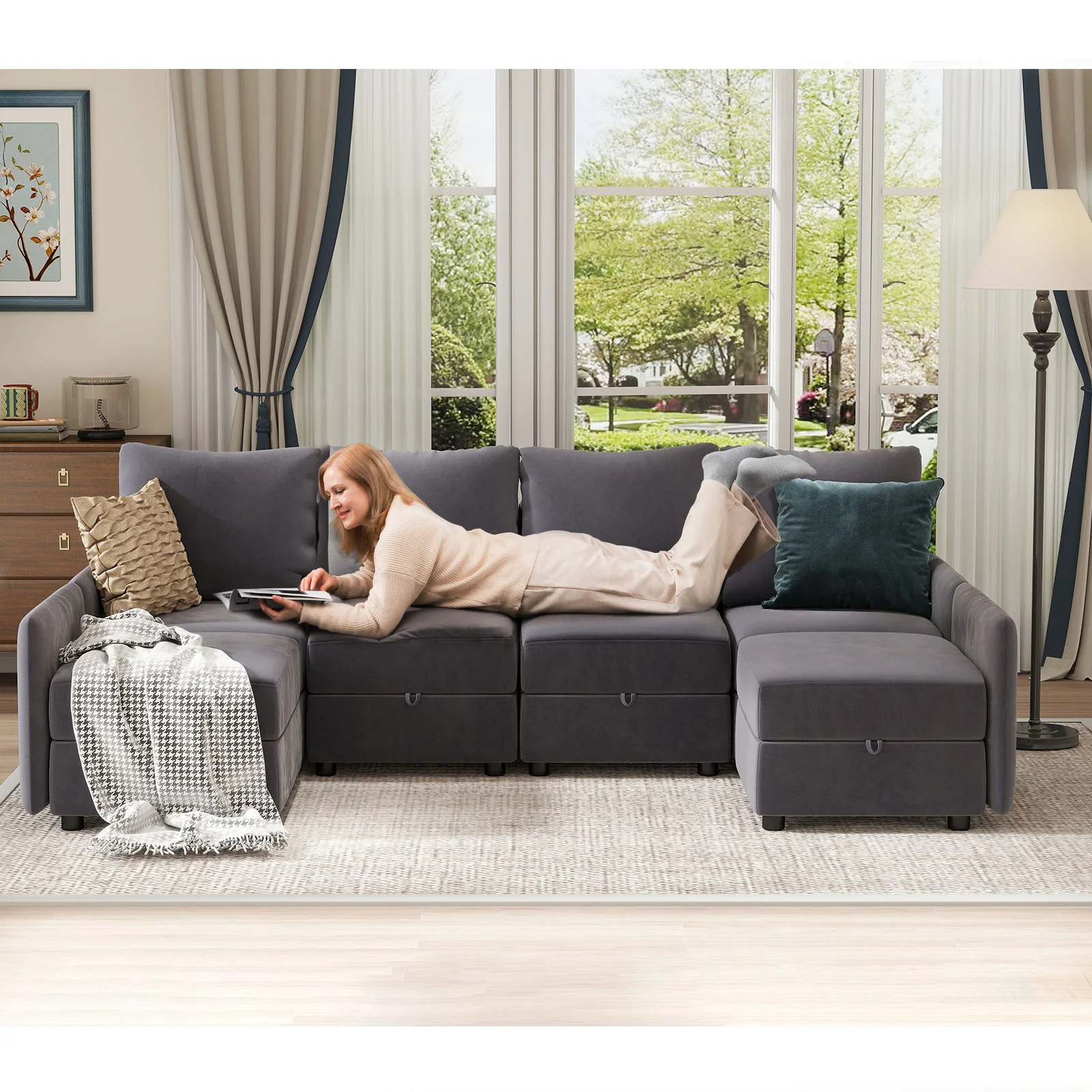 Convertible Sectional Sofa HS301 - Image 18