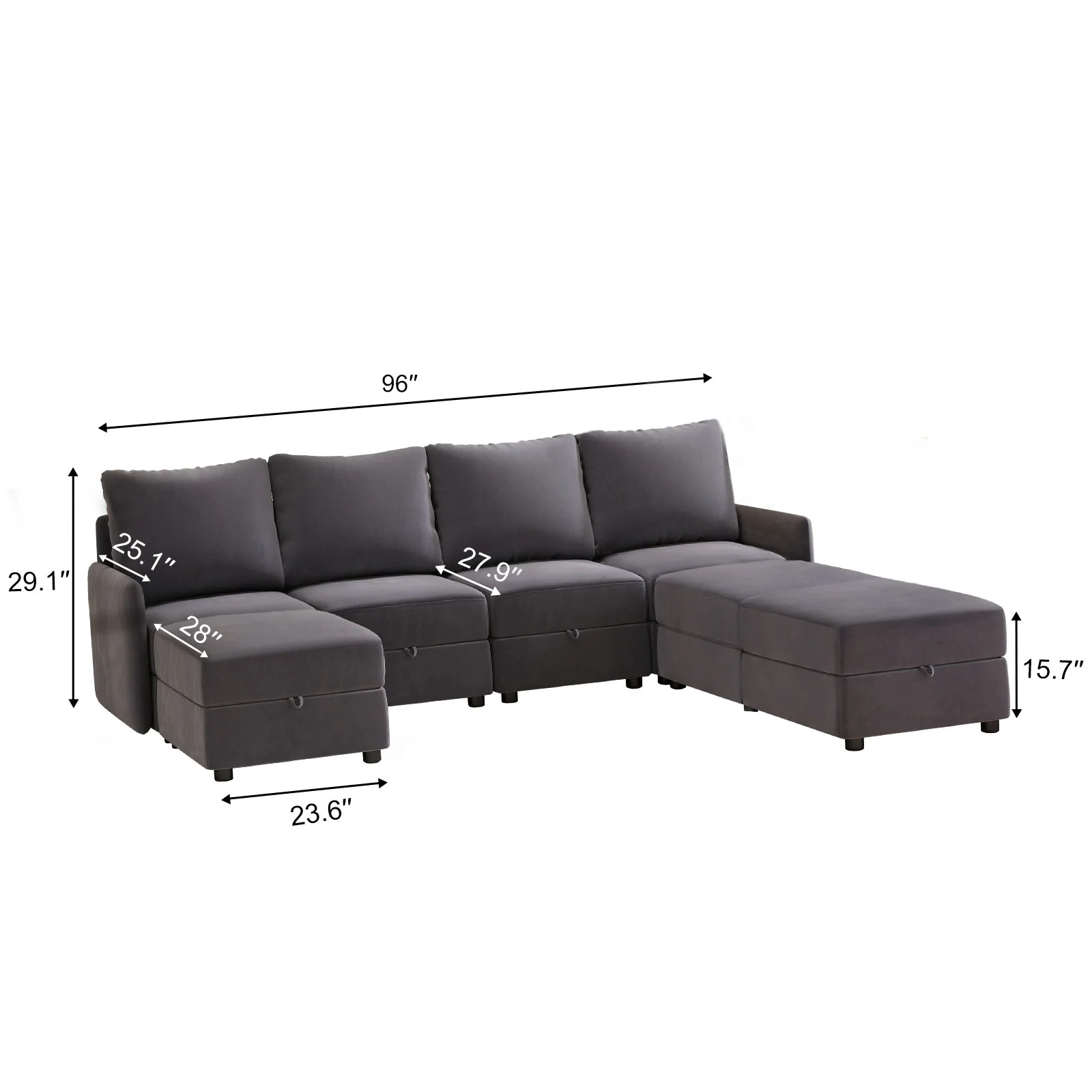 Convertible Sectional Sofa HS301 - Image 29