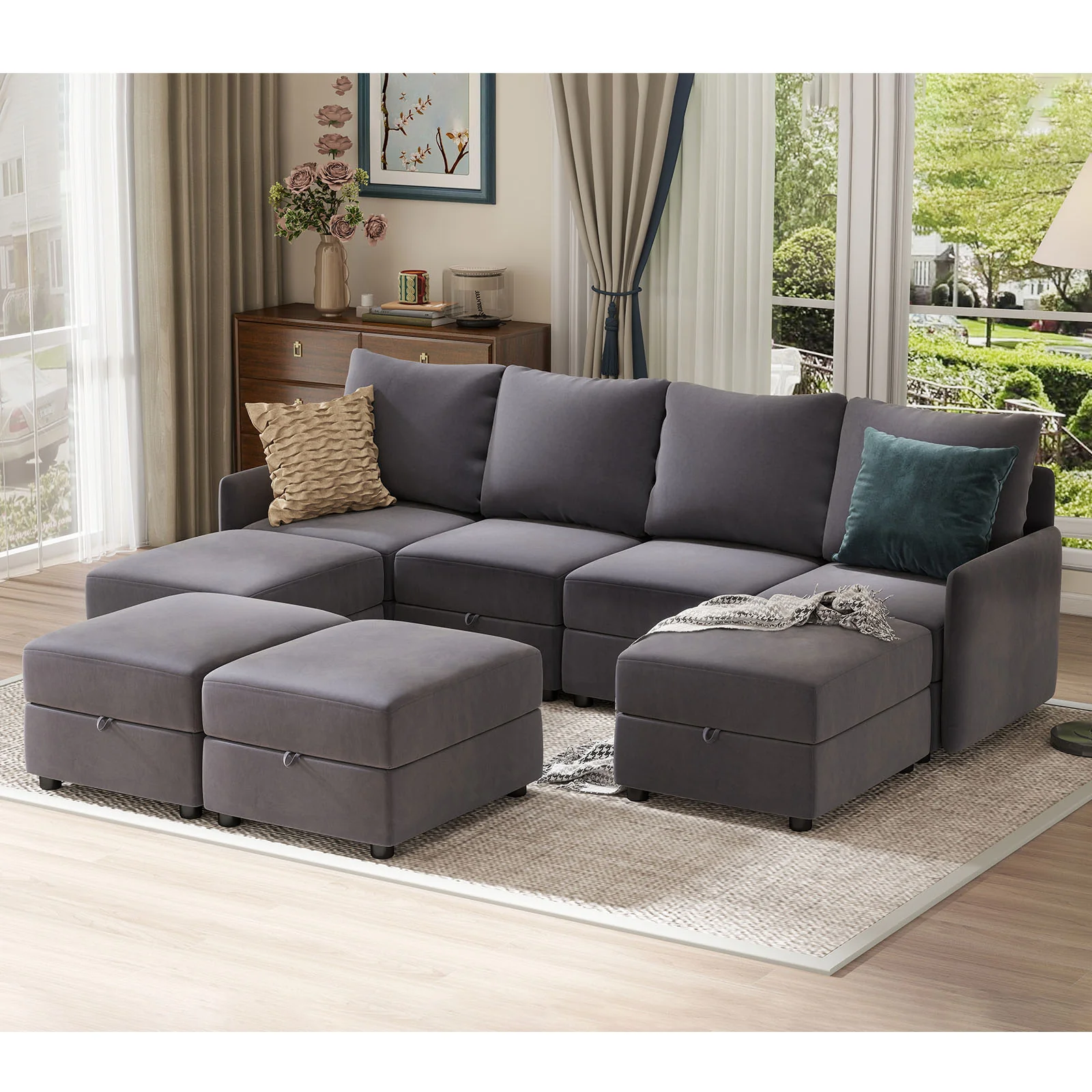 Convertible Sectional Sofa HS301 - Image 32