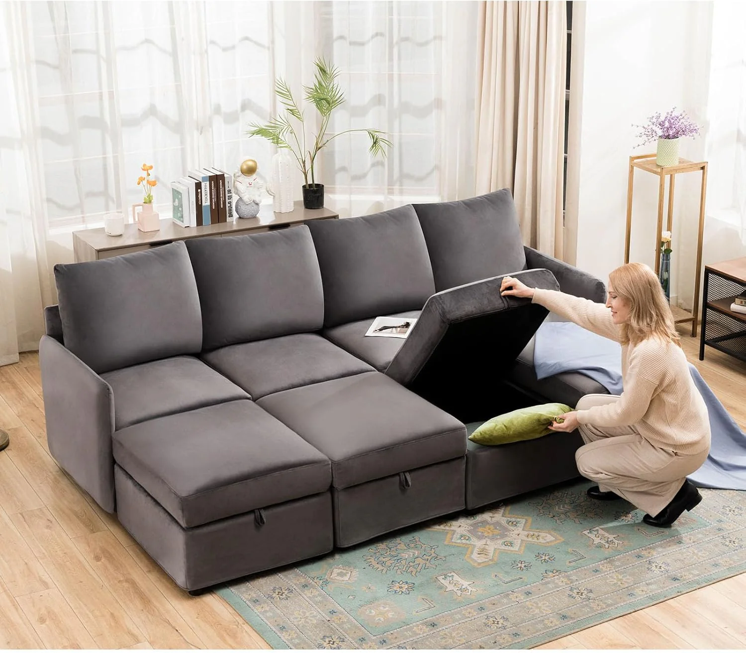 Convertible Sectional Sofa HS301 - Image 33
