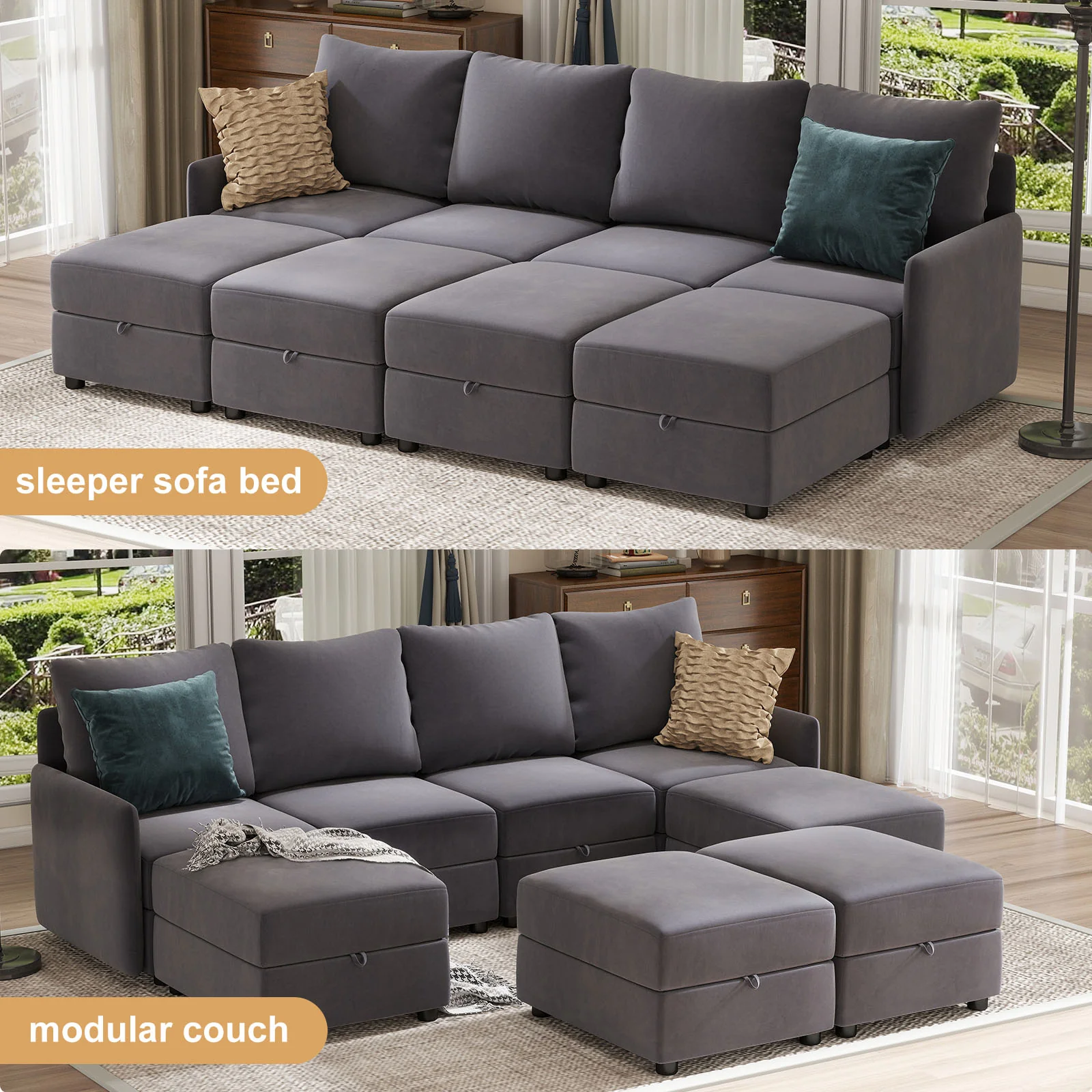 Convertible Sectional Sofa HS301 - Image 36