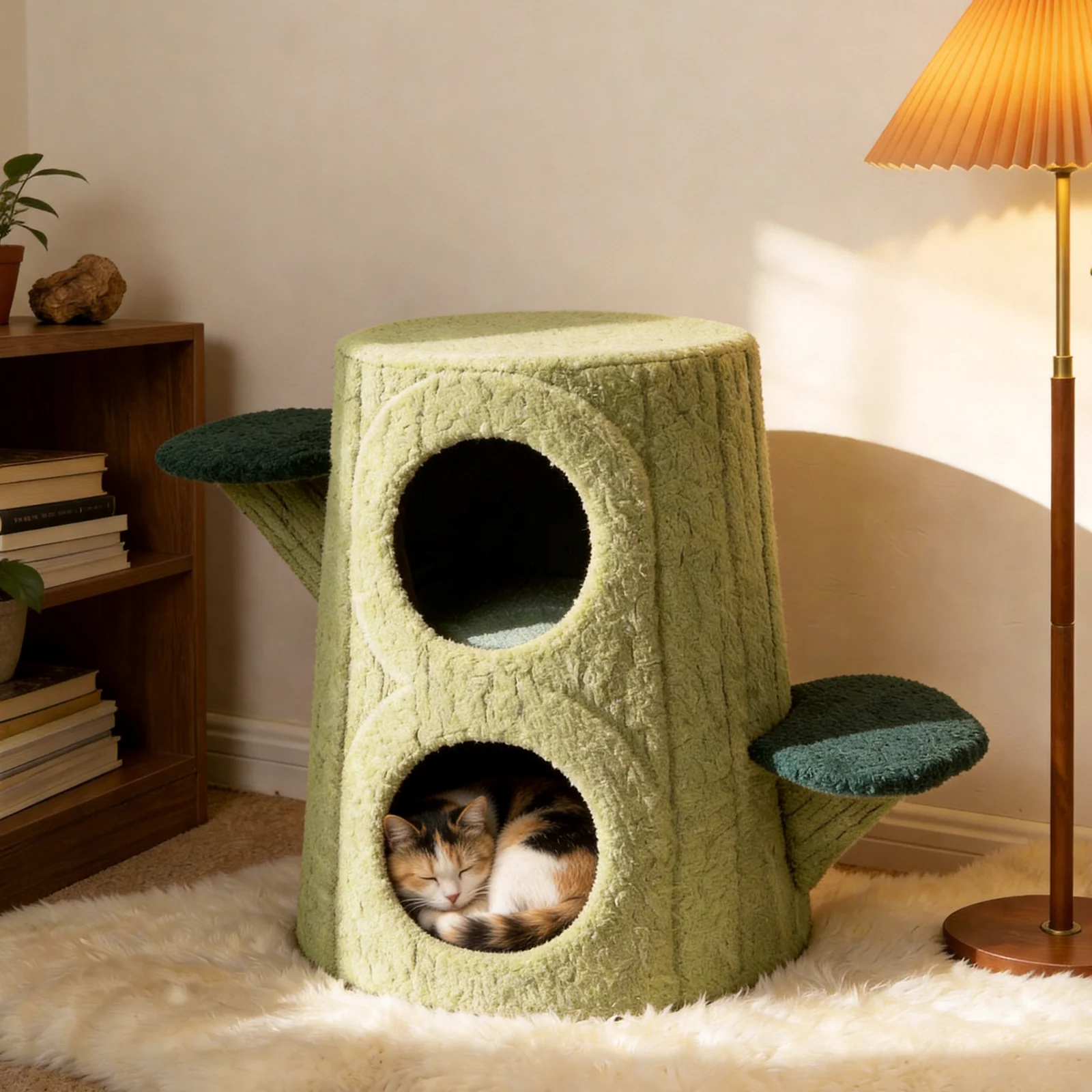 Cozy Tree Stump Cat Stool