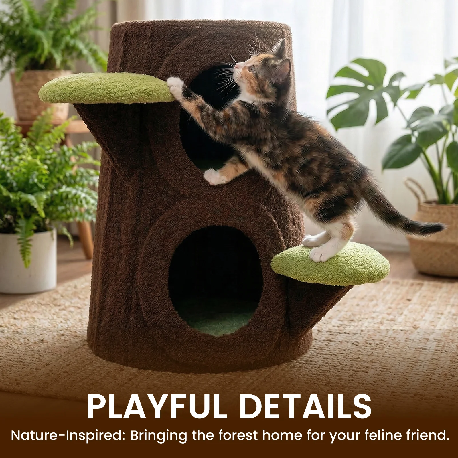 Cozy Tree Stump Cat Stool - Image 18