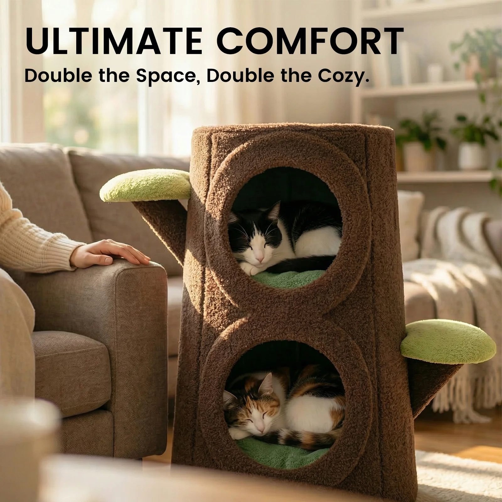 Cozy Tree Stump Cat Stool - Image 19