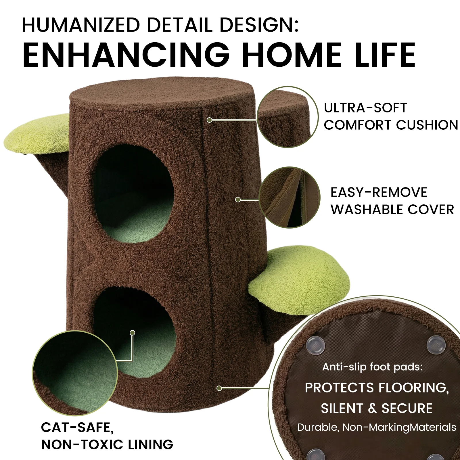 Cozy Tree Stump Cat Stool - Image 20