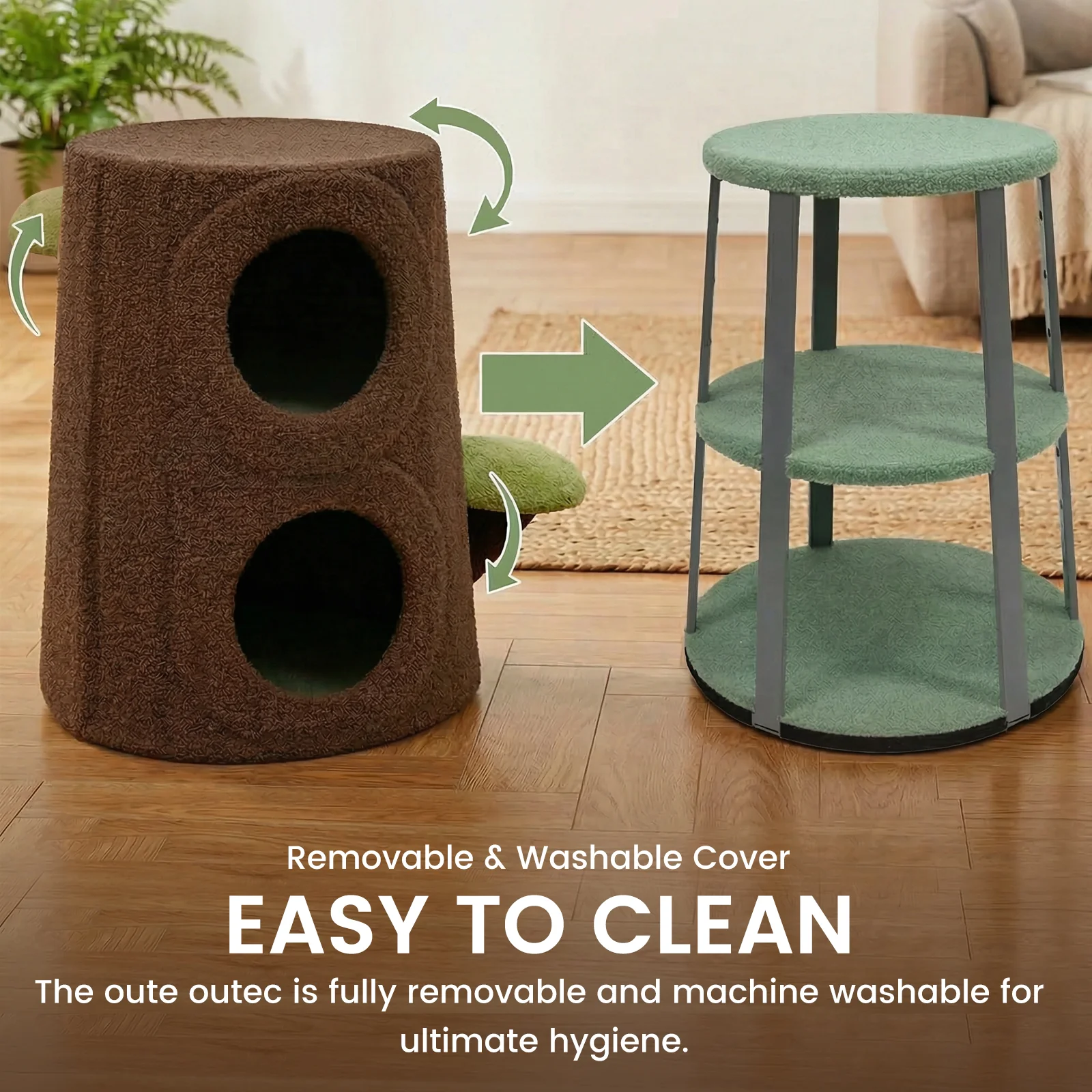 Cozy Tree Stump Cat Stool - Image 21