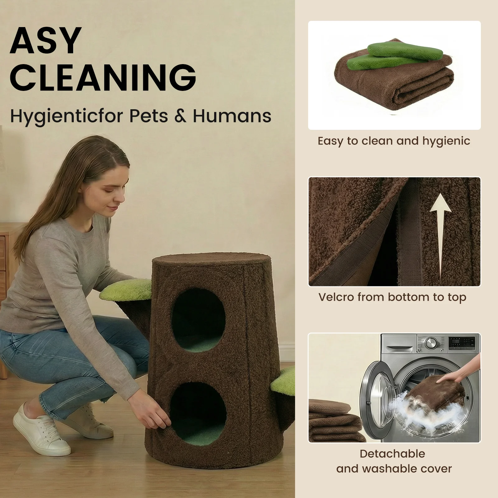 Cozy Tree Stump Cat Stool - Image 26