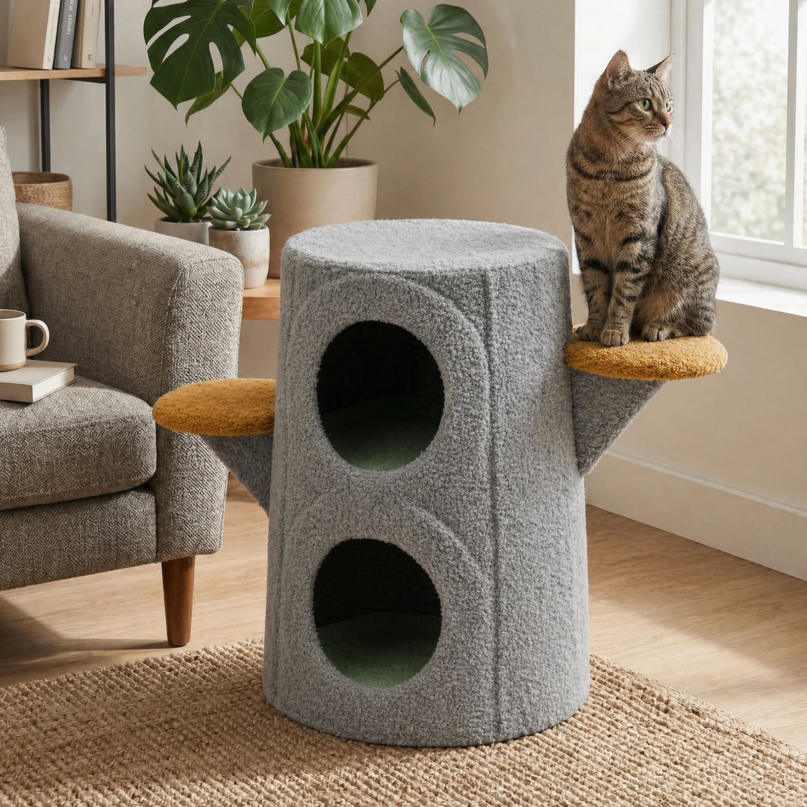 Cozy Tree Stump Cat Stool - Image 31
