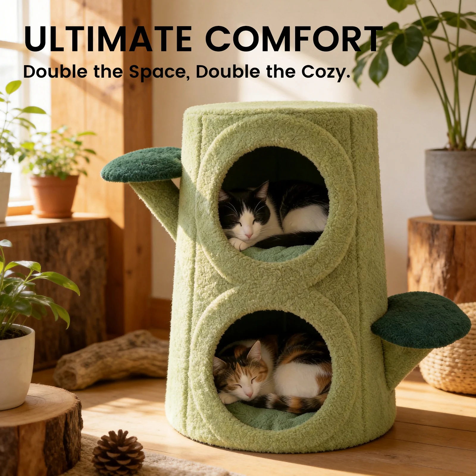 Cozy Tree Stump Cat Stool - Image 6
