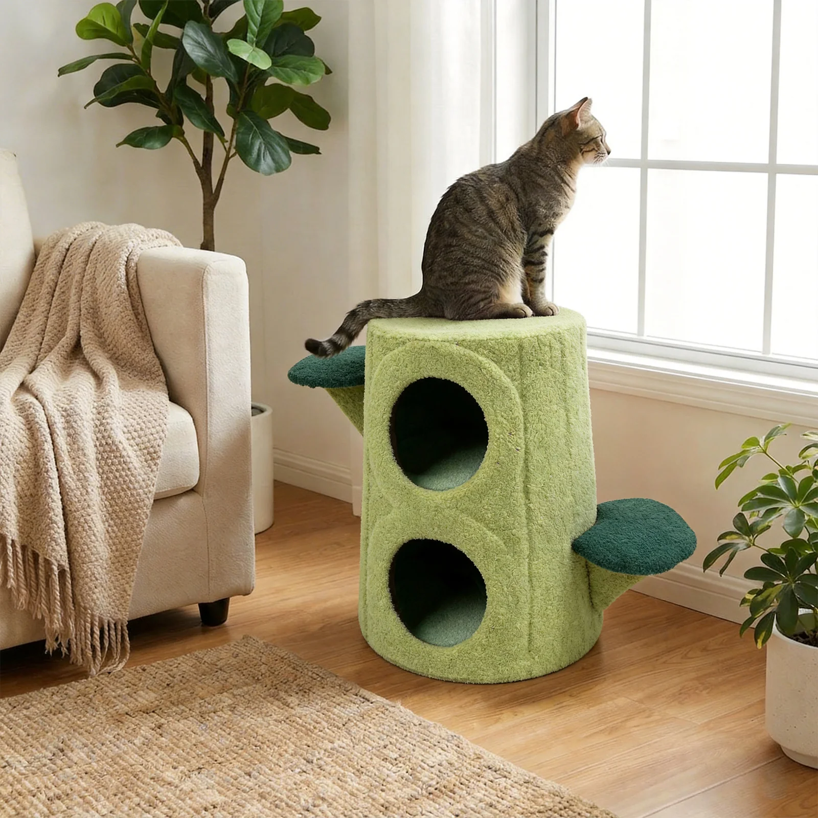 Cozy Tree Stump Cat Stool - Image 7