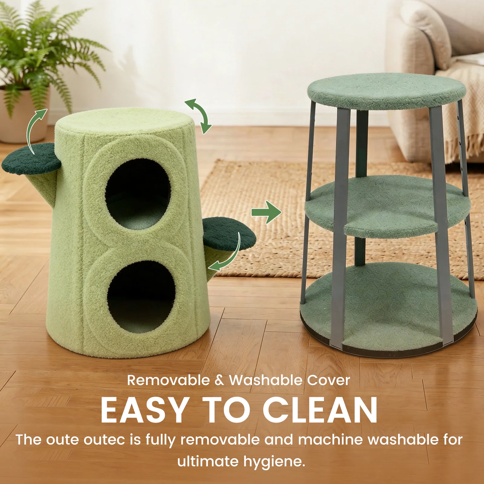 Cozy Tree Stump Cat Stool - Image 9