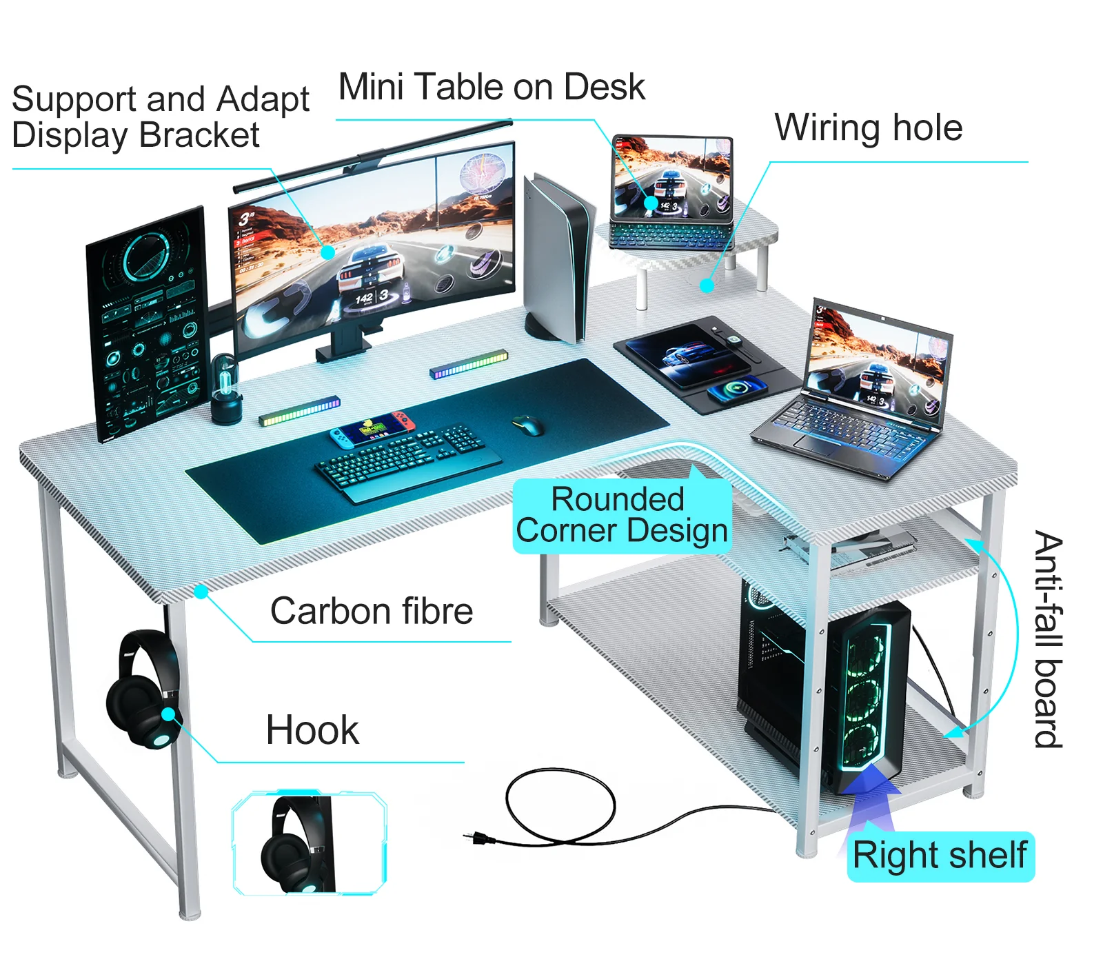 L-Shaped Desk DL001 - Image 11