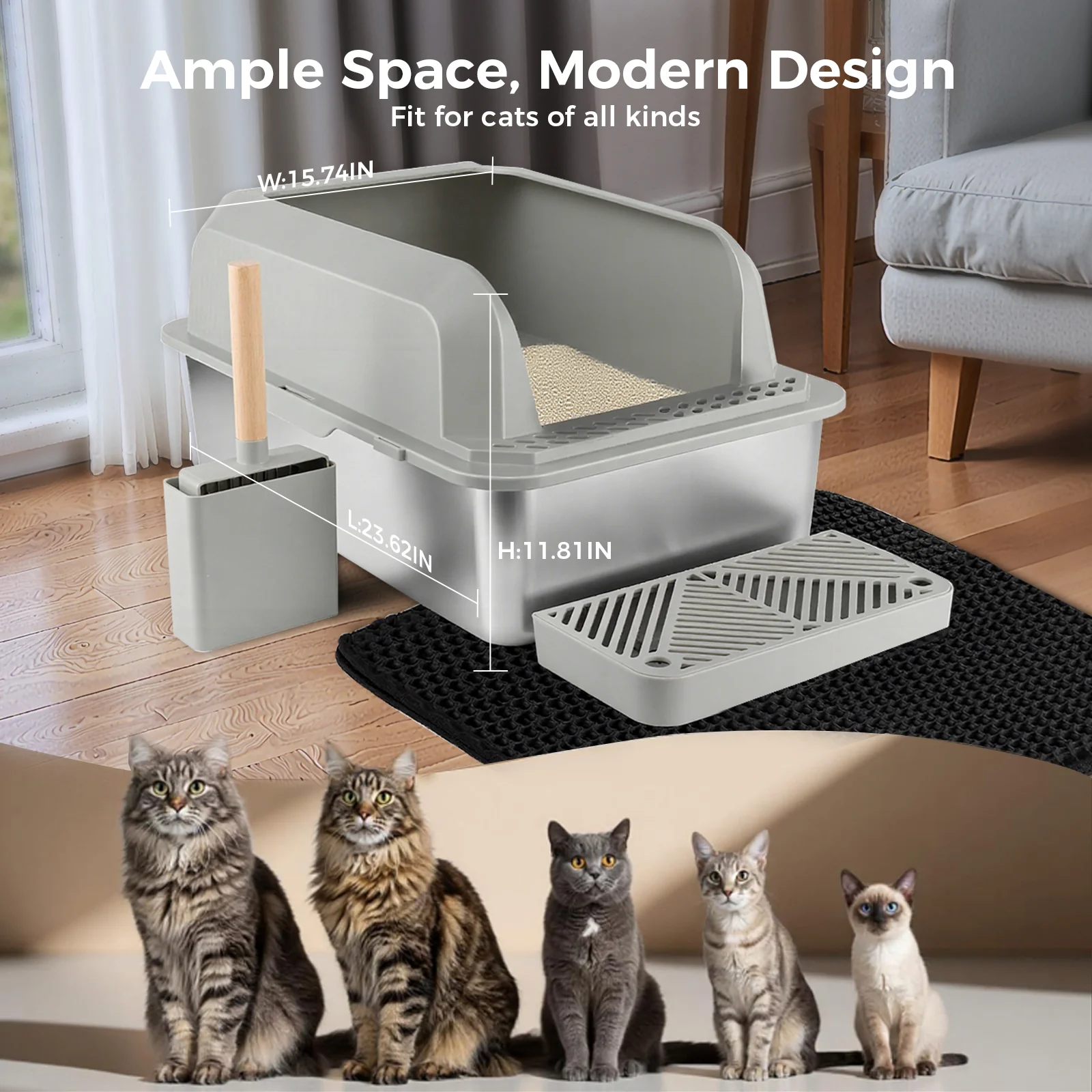 Stainless Steel Litter Box - Image 3