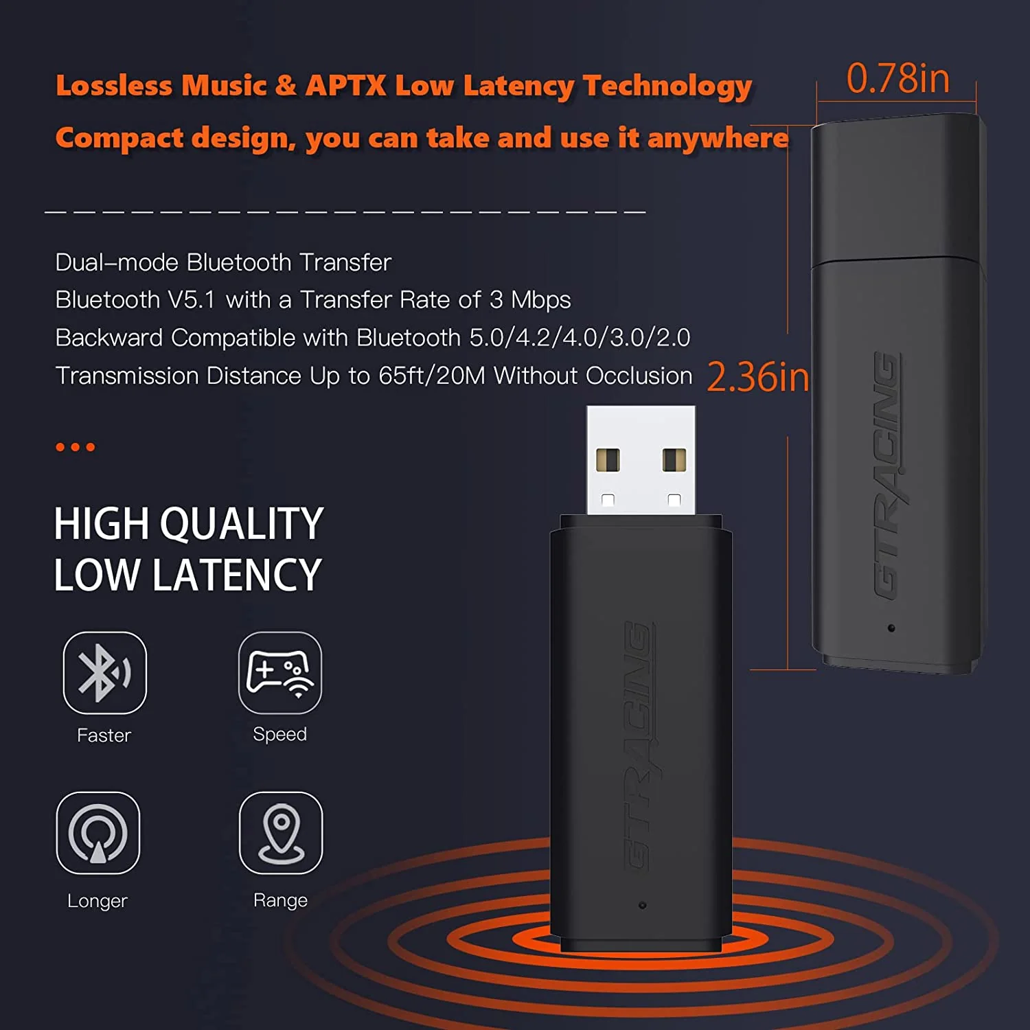 GT Lynck 3 USB Bluetooth Transmitter - Image 5