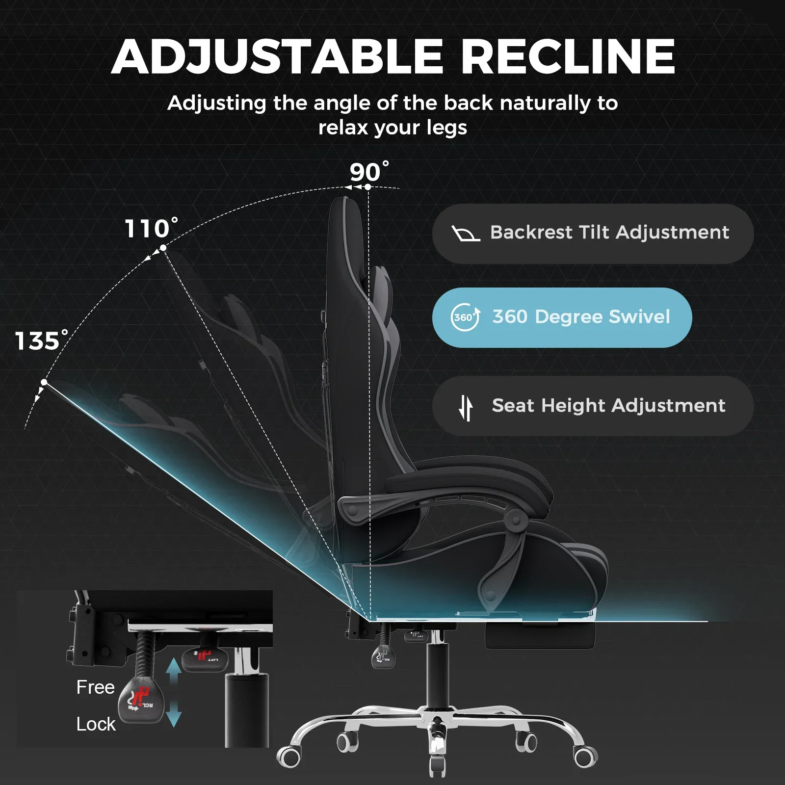 Footrest Series GT800A Fabric - Image 39