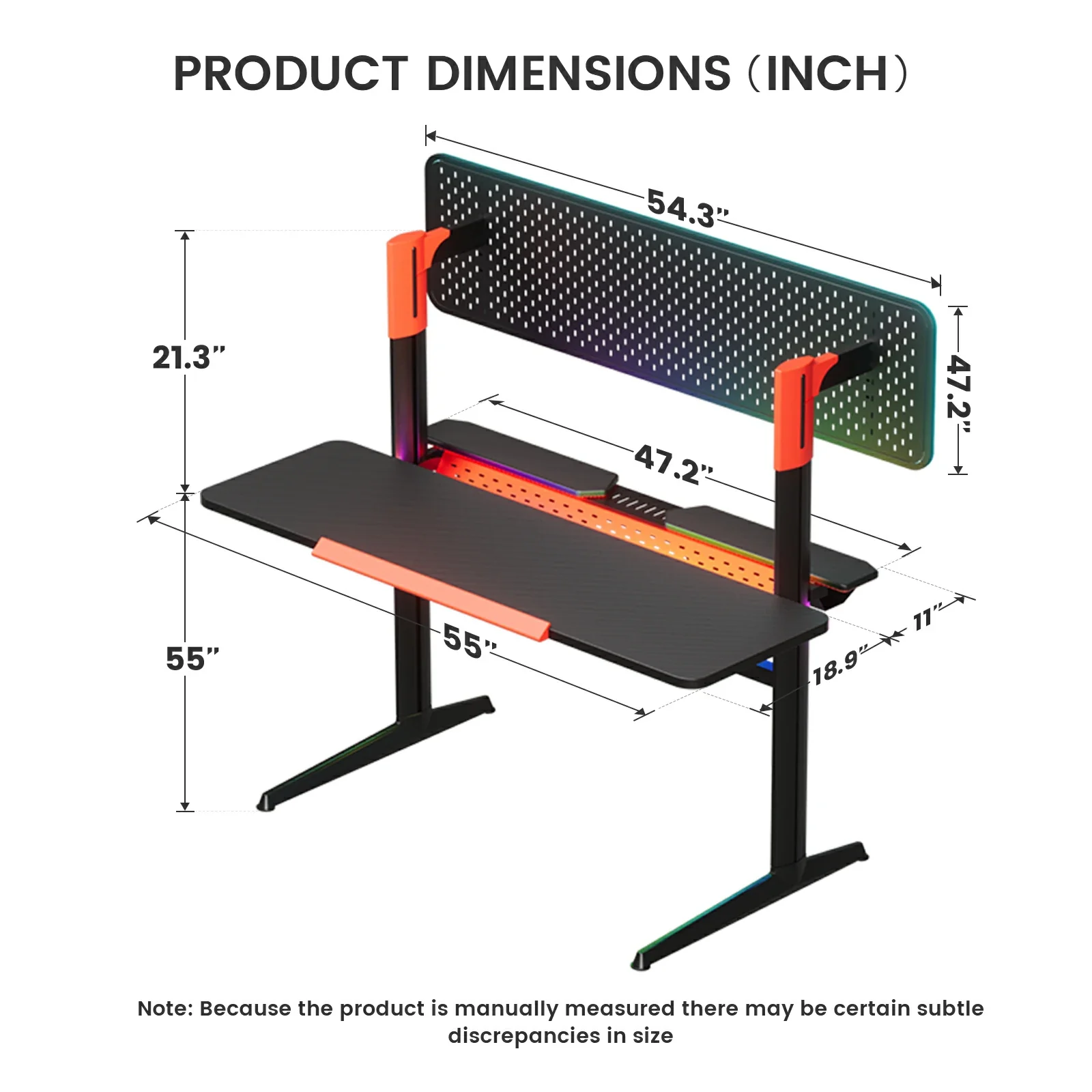 Pillars Series Gaming Pegboard Desk GTP-430 - Image 11