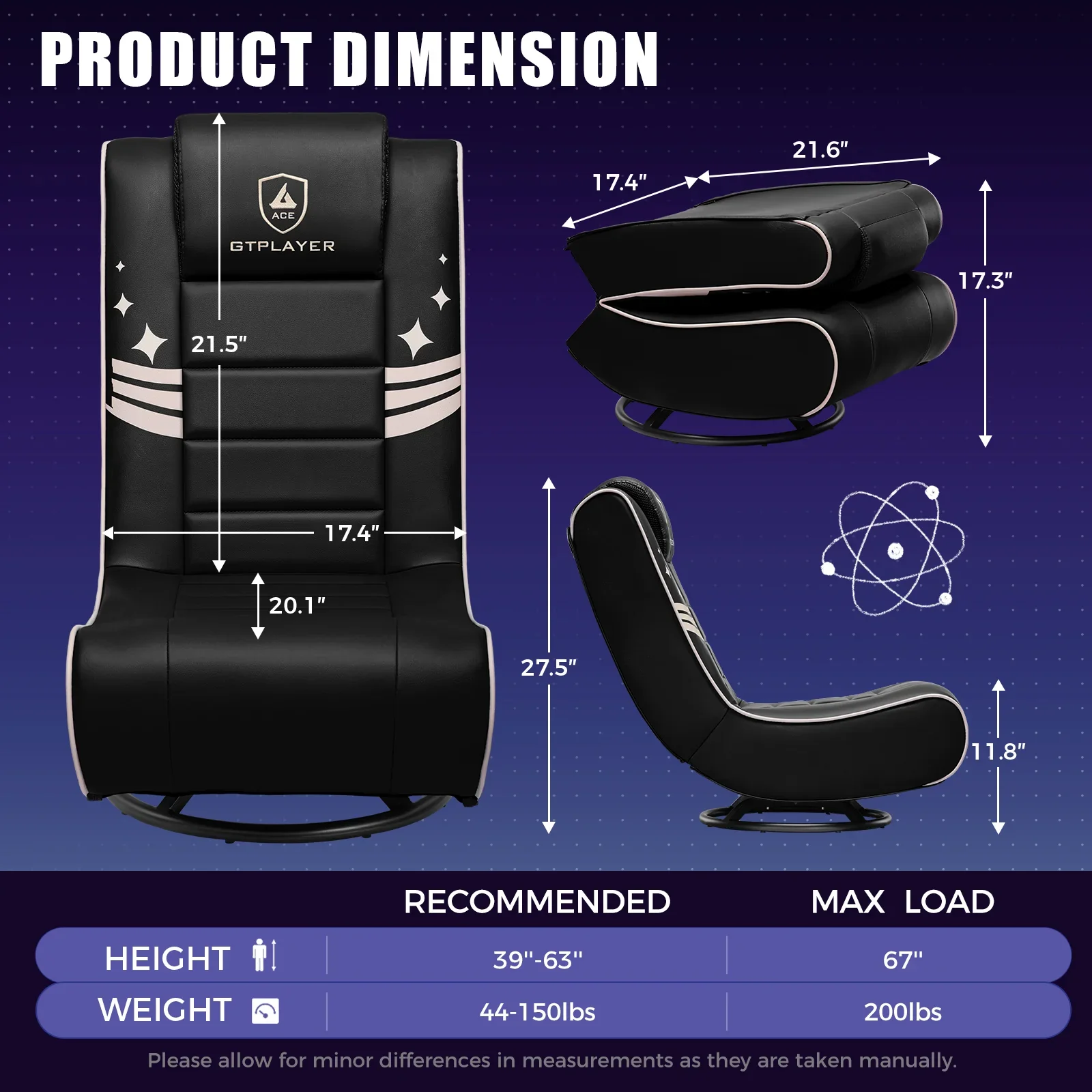 Foldable Swivel Floor Gaming Chairs GTP-FL606 - Image 12