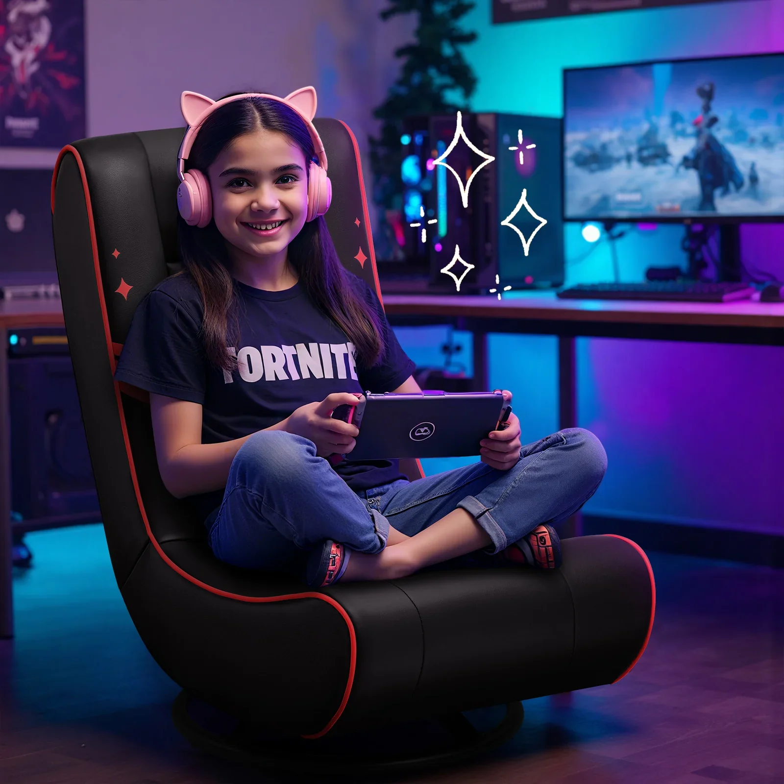 Foldable Swivel Floor Gaming Chairs GTP-FL606 - Image 15