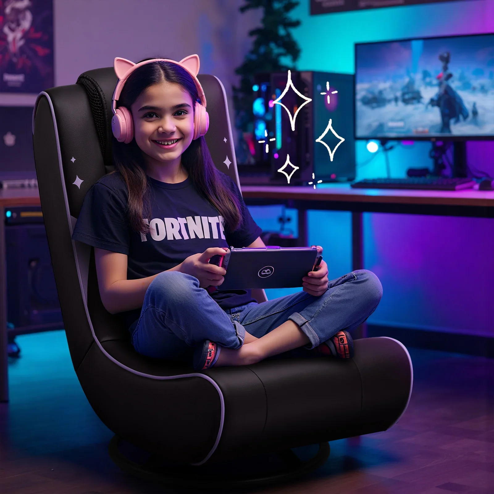 Foldable Swivel Floor Gaming Chairs GTP-FL606 - Image 27