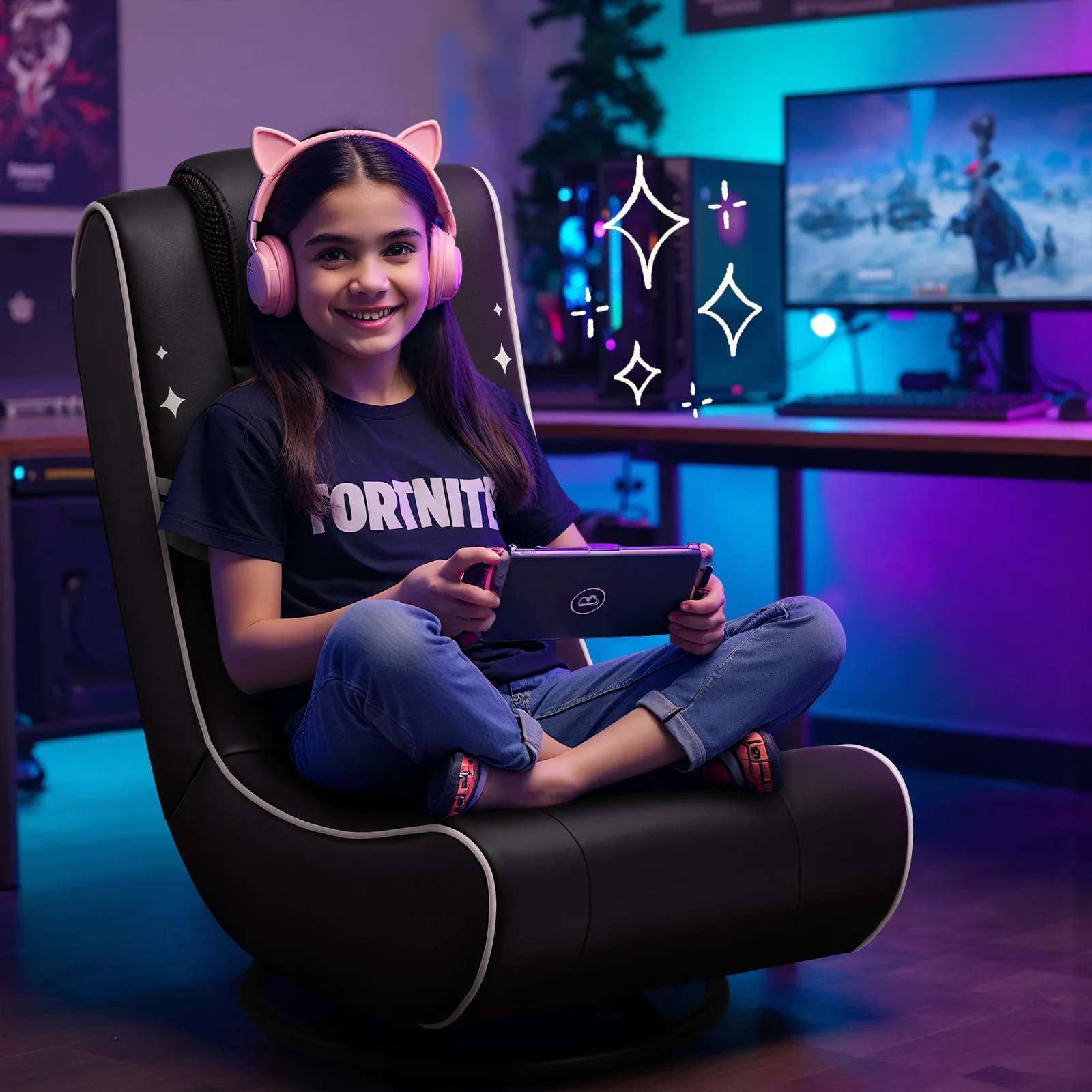 Foldable Swivel Floor Gaming Chairs GTP-FL606 - Image 3