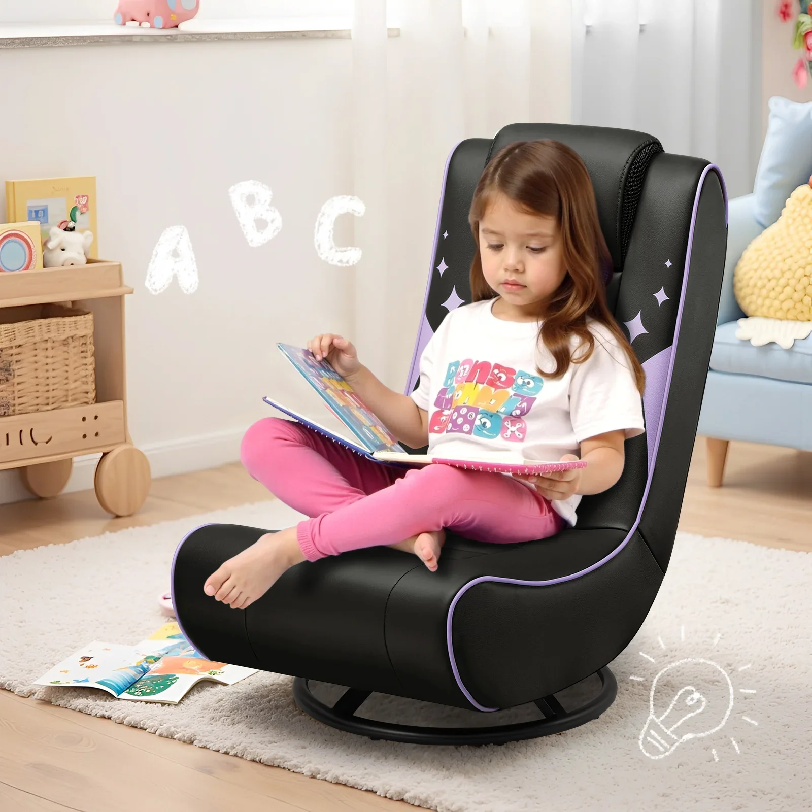 Foldable Swivel Floor Gaming Chairs GTP-FL606 - Image 32