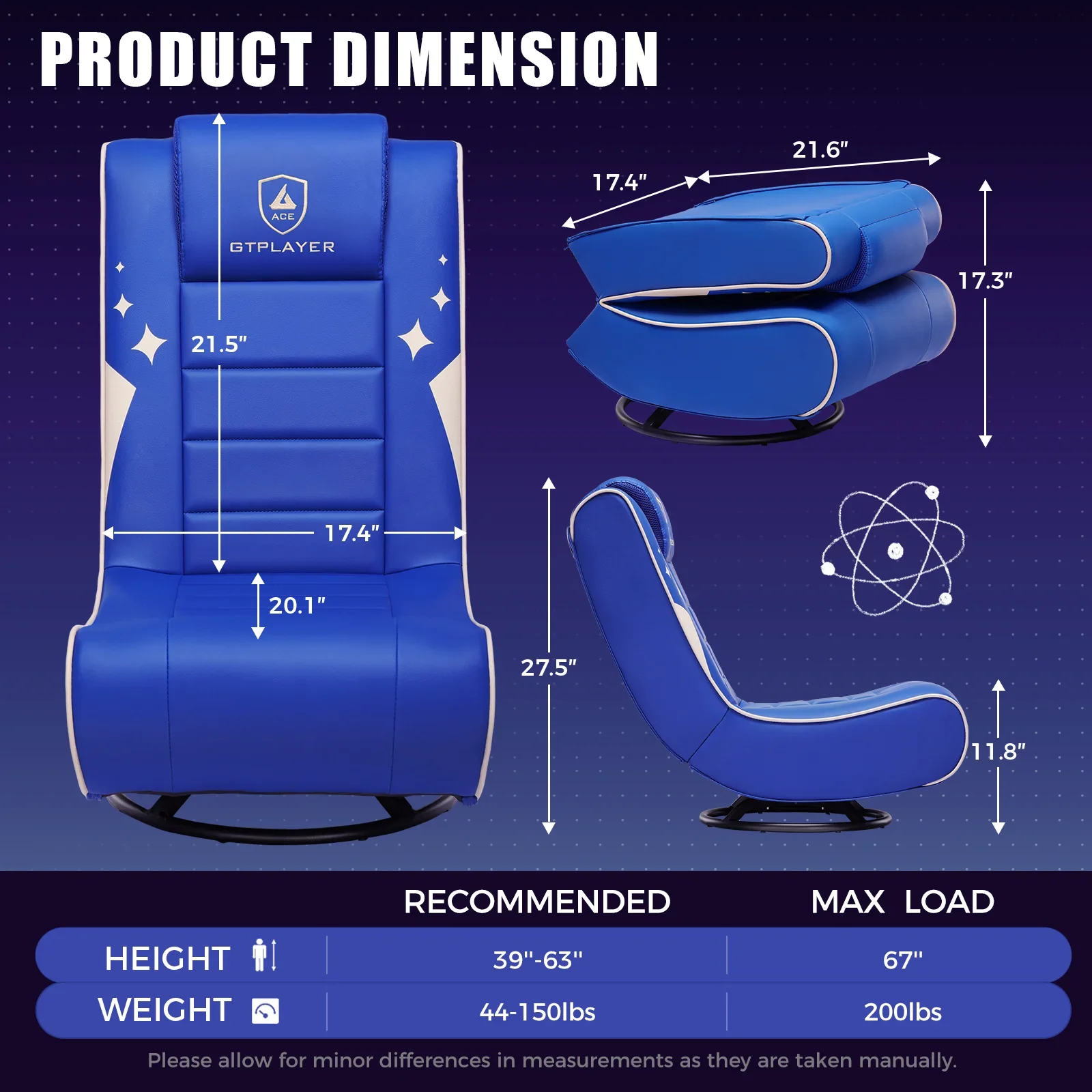 Foldable Swivel Floor Gaming Chairs GTP-FL606 - Image 49