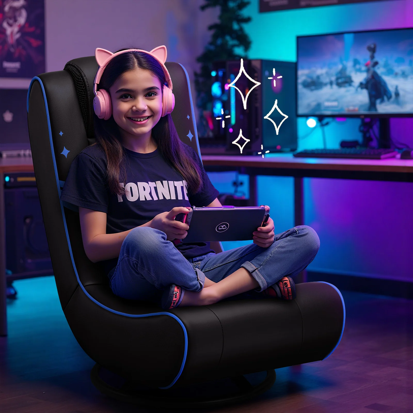 Foldable Swivel Floor Gaming Chairs GTP-FL606 - Image 54