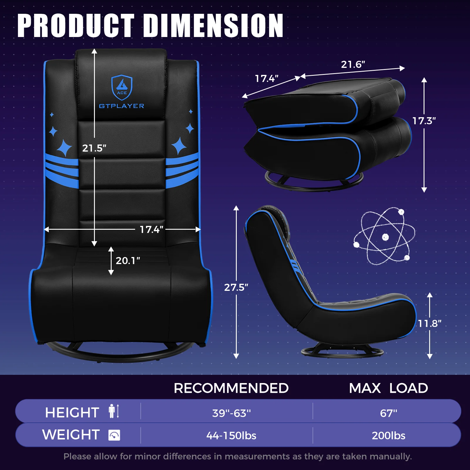 Foldable Swivel Floor Gaming Chairs GTP-FL606 - Image 56