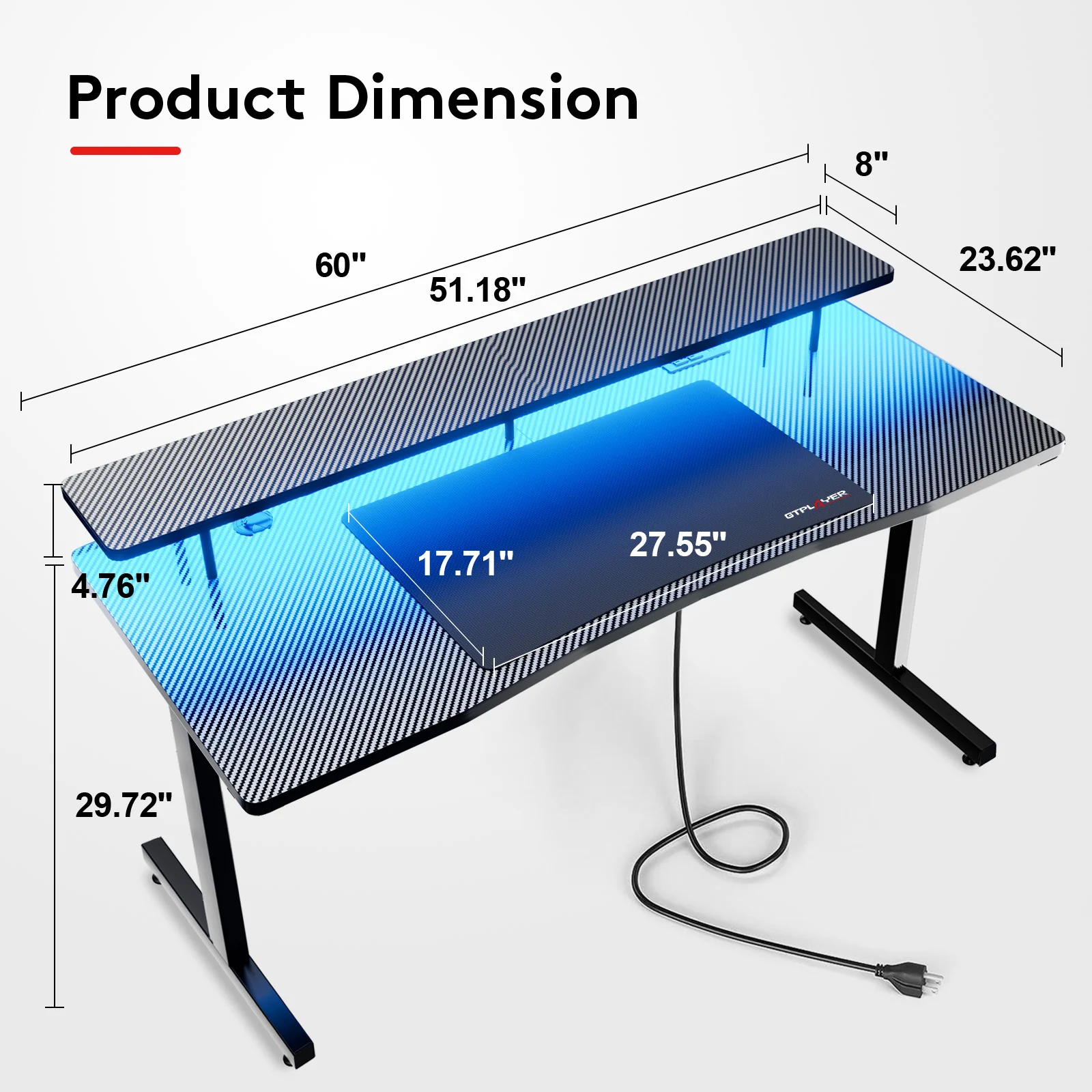 T -Shaped Series Gaming Desk GTP210 - Image 23