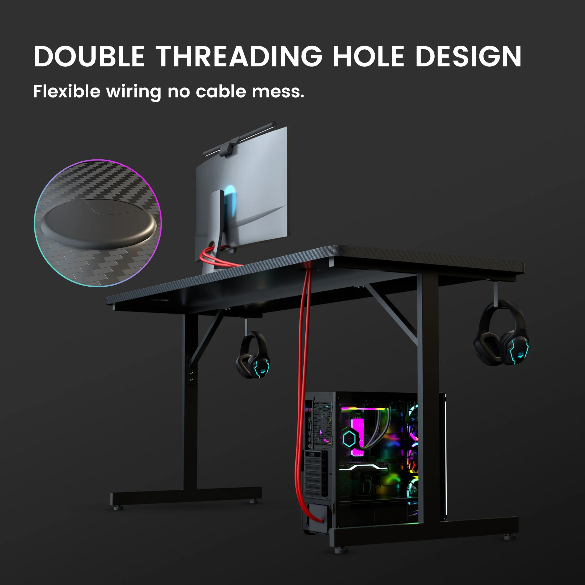 T-Shaped Series RGB Gaming Desk GTP200 - Image 9