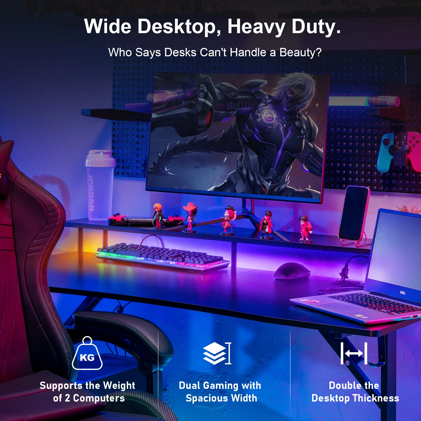 T -Shaped Series Gaming Desk GTP210 - Image 6