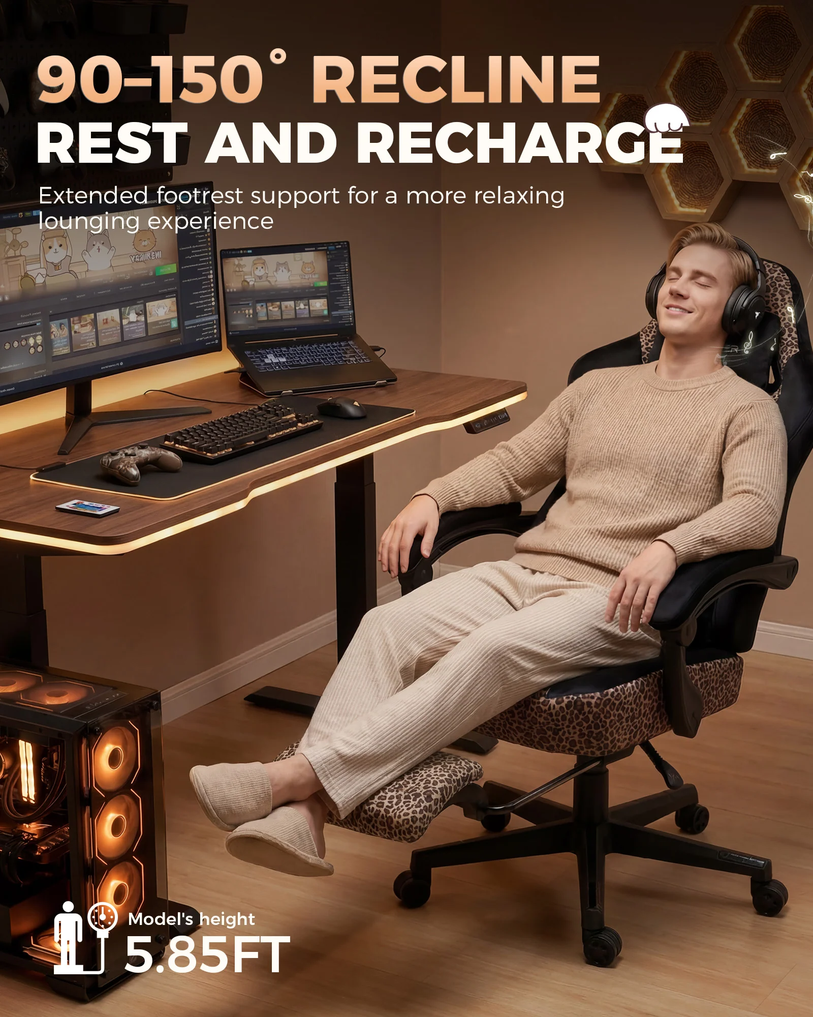 Leopard Cat Gaming Chair GTP710 - Image 17