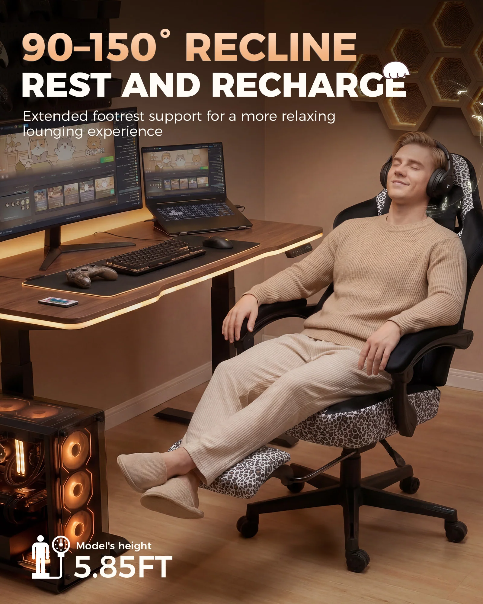 Leopard Cat Gaming Chair GTP710 - Image 5