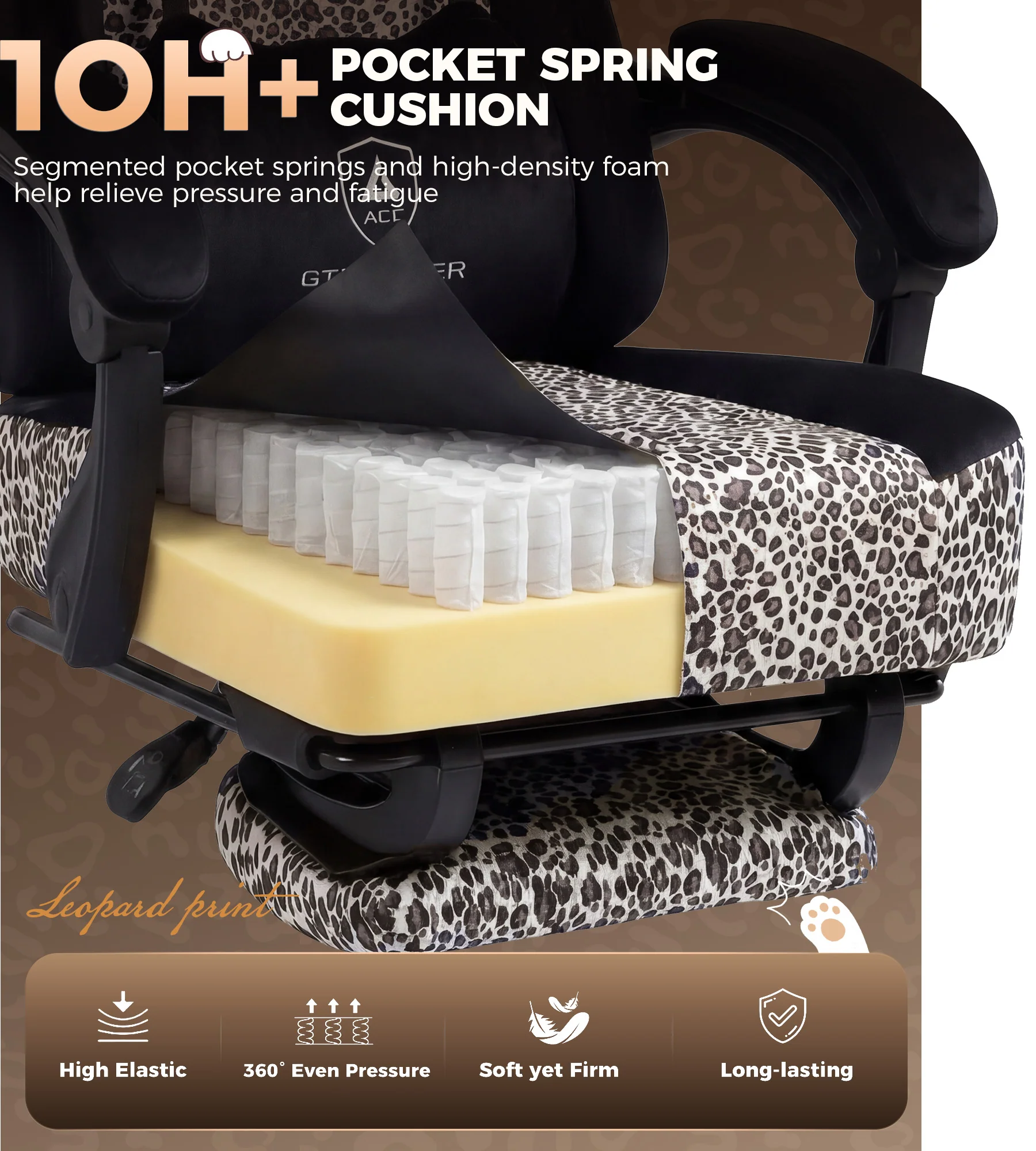 Leopard Cat Gaming Chair GTP710 - Image 8
