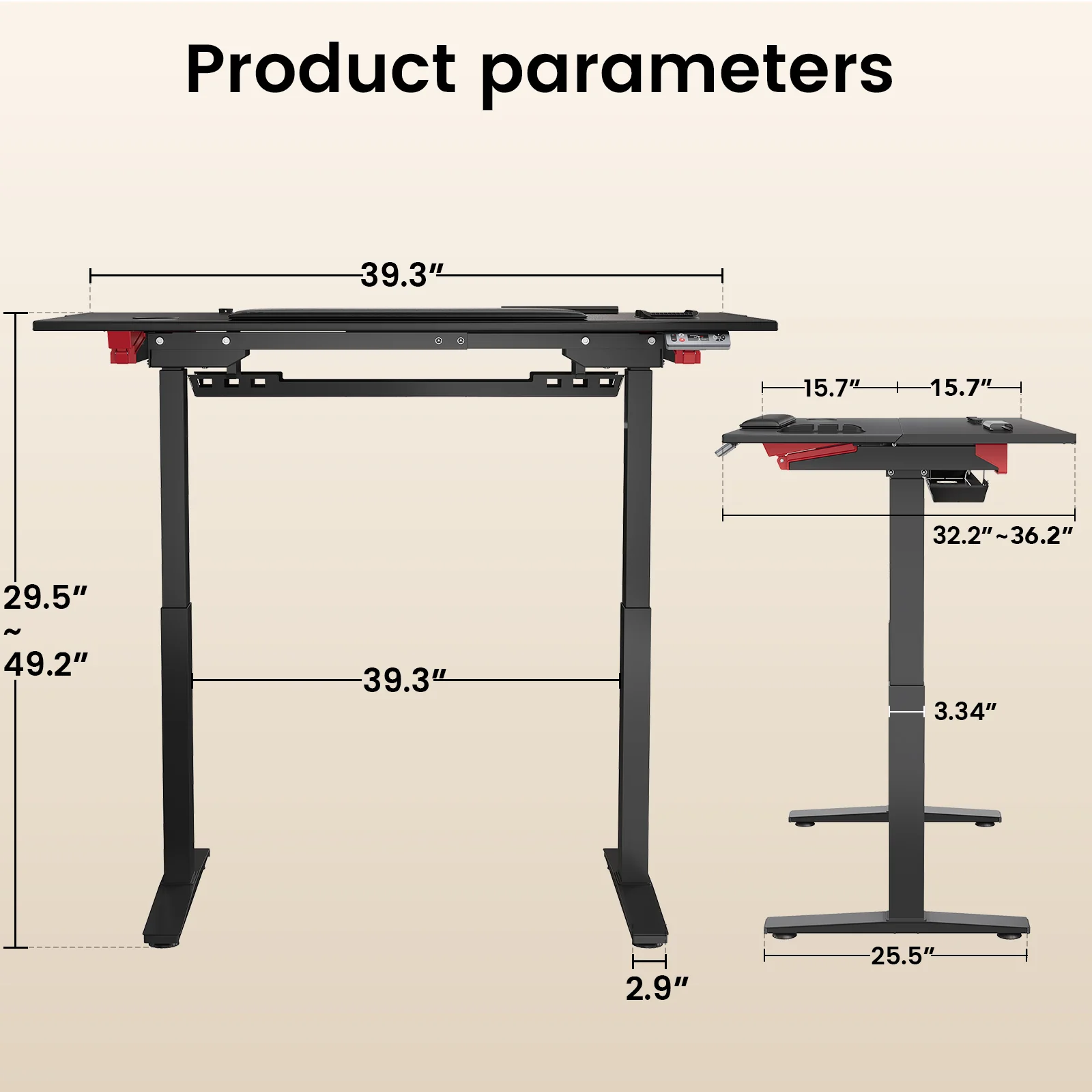 GTPlayer Zoned-Tilt 4-Motor Ergonomic Smart Standing Desk - Image 10