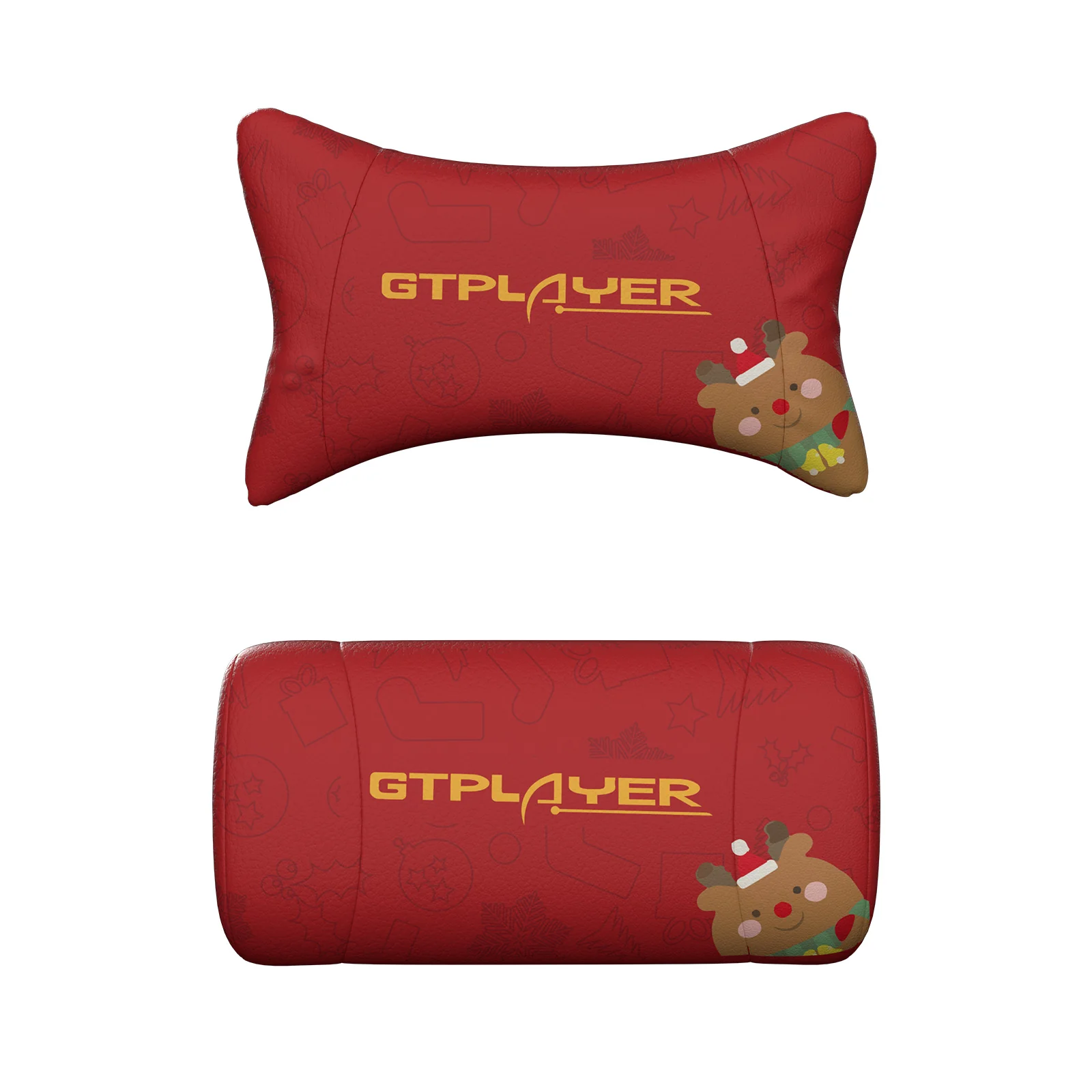 GTRacing Customize Headrest Christm Deer as Edition(Headrest and Lumbar Pillow Set)