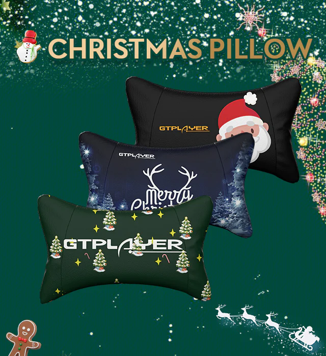 GTRacing Customize Headrest Christmas Christmas Tree Edition(Headrest and Lumbar Pillow Set) - Image 3
