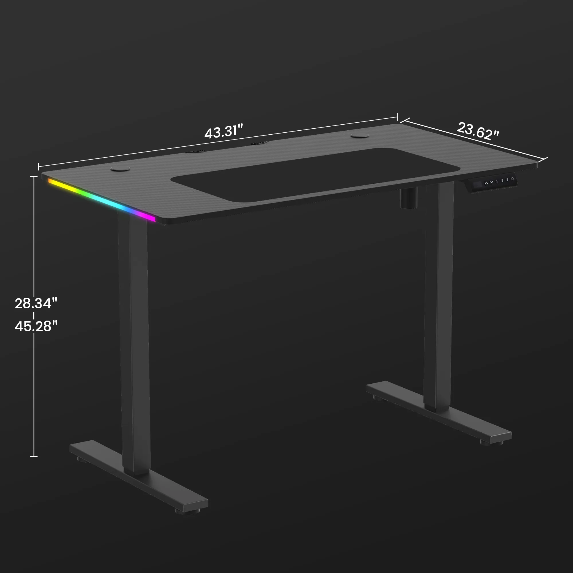 T-Shaped Series RGB Gaming Desk GTZ-210-RGB-V - Image 10